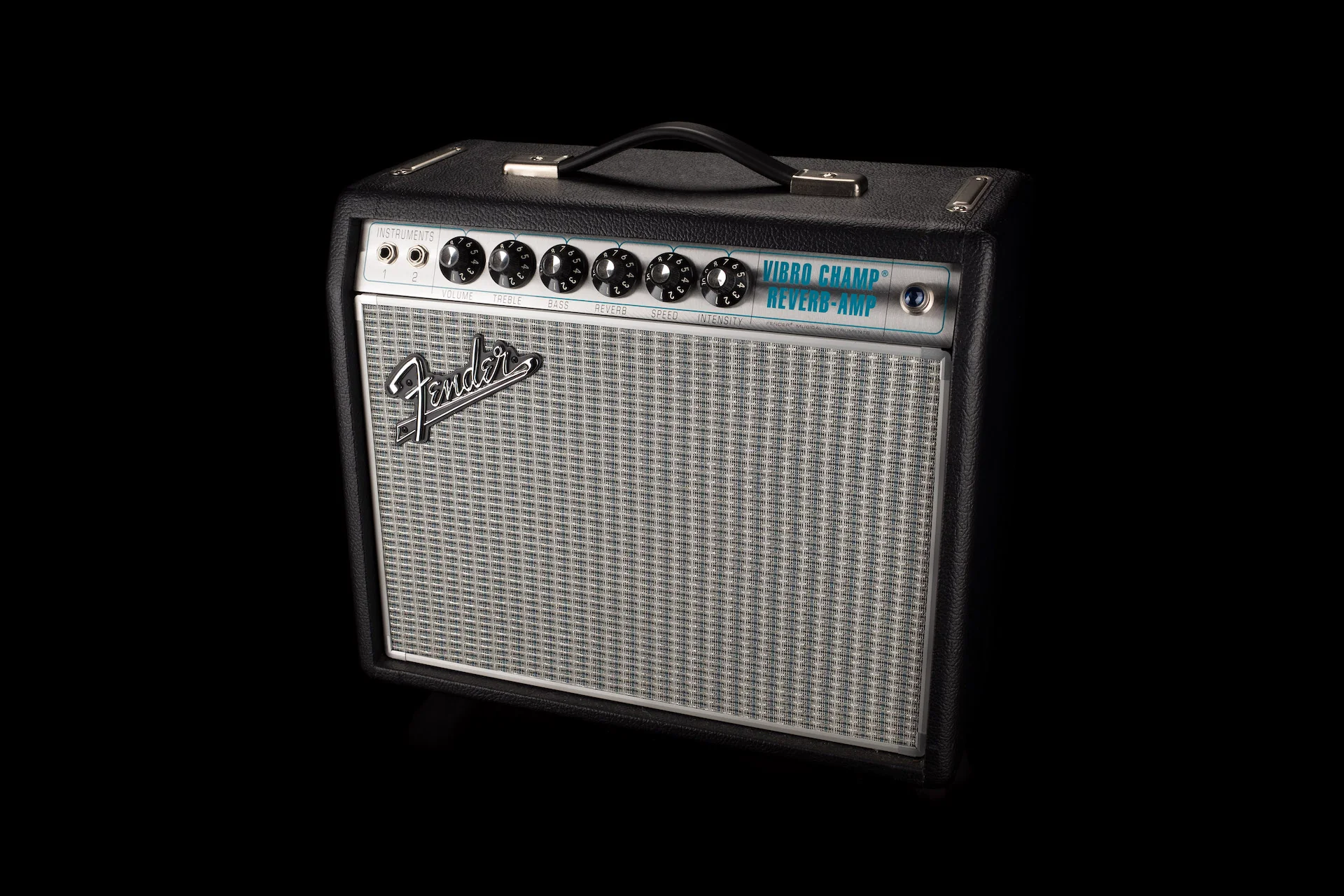 Pre Owned Fender 68 Custom Pro Vibro Champ Reverb Black Guitar Amp Combo - Image 2