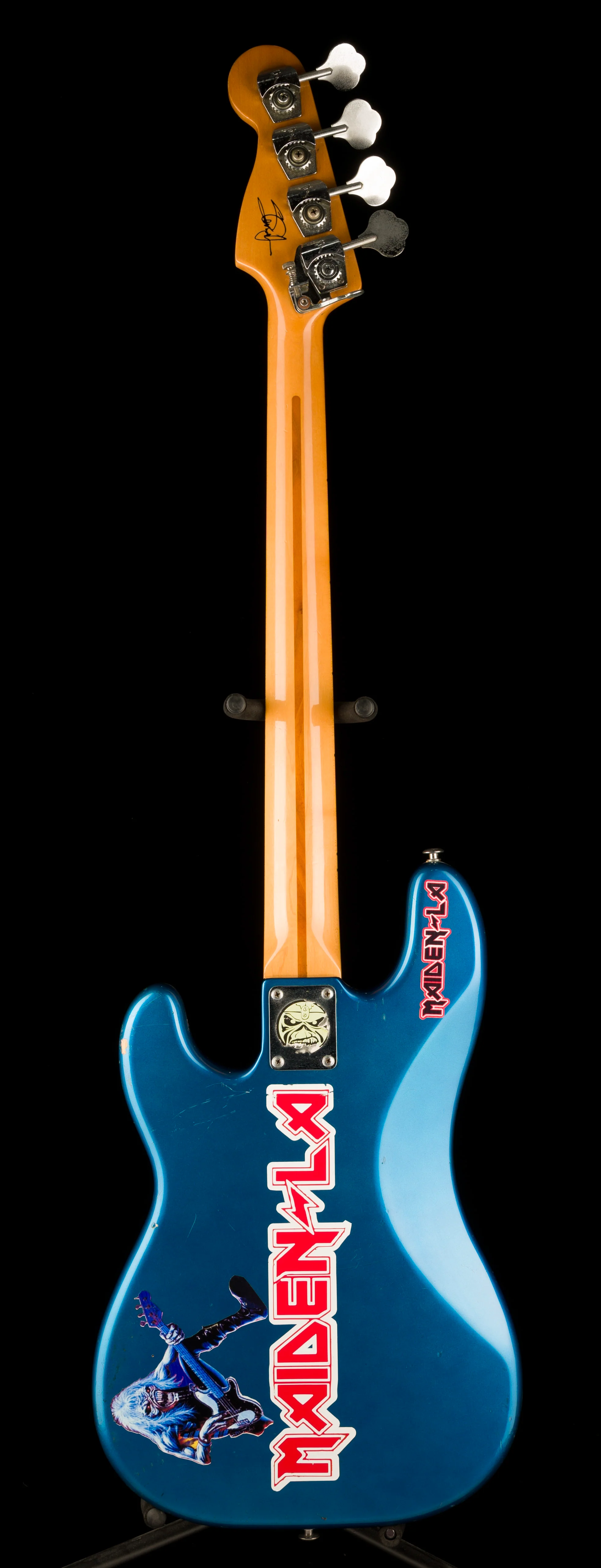 Pre Owned Fender 80’s Modded “Steve Harris-Style” Precision Bass Lake Placid Blue With Case - Image 13