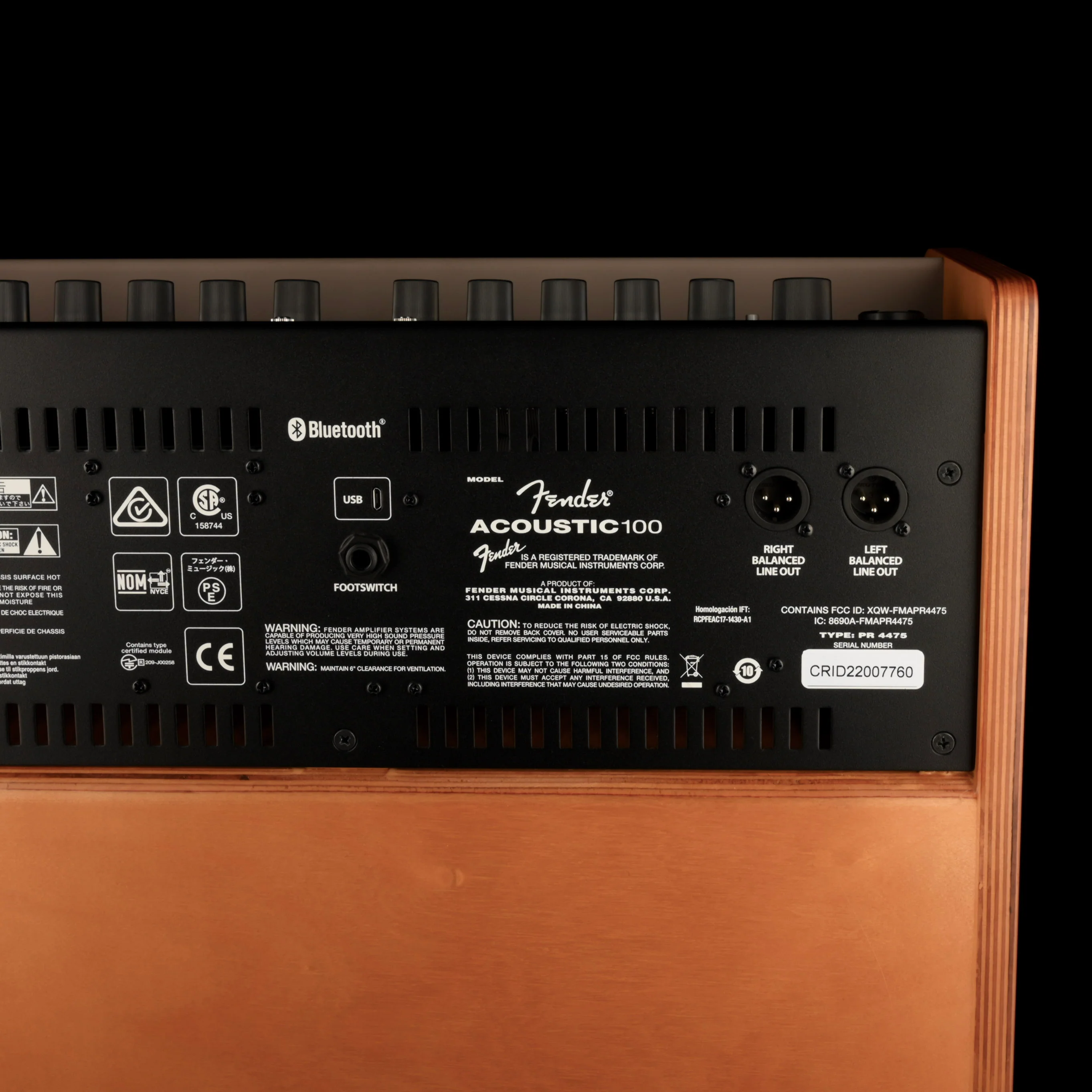 Pre Owned Fender Acoustic 100 Two Channel Acoustic Guitar Amp Combo - Image 10
