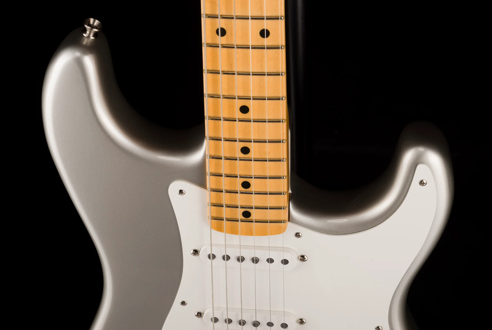 Pre Owned 2021 Fender American Original 50's Stratocaster Inca Silver With OHSC - Image 3