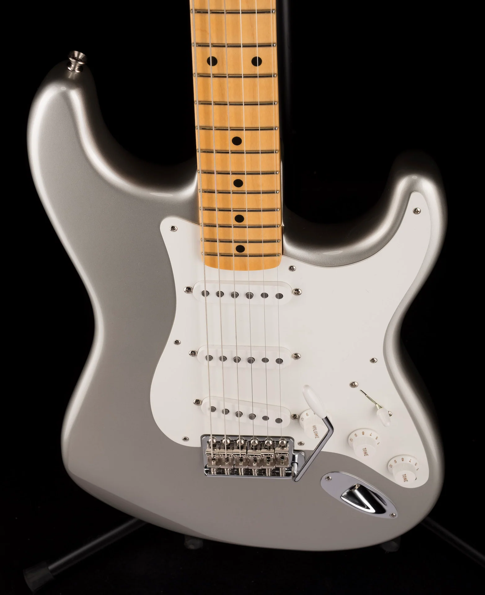 Pre Owned 2021 Fender American Original 50's Stratocaster Inca Silver With OHSC - Image 4