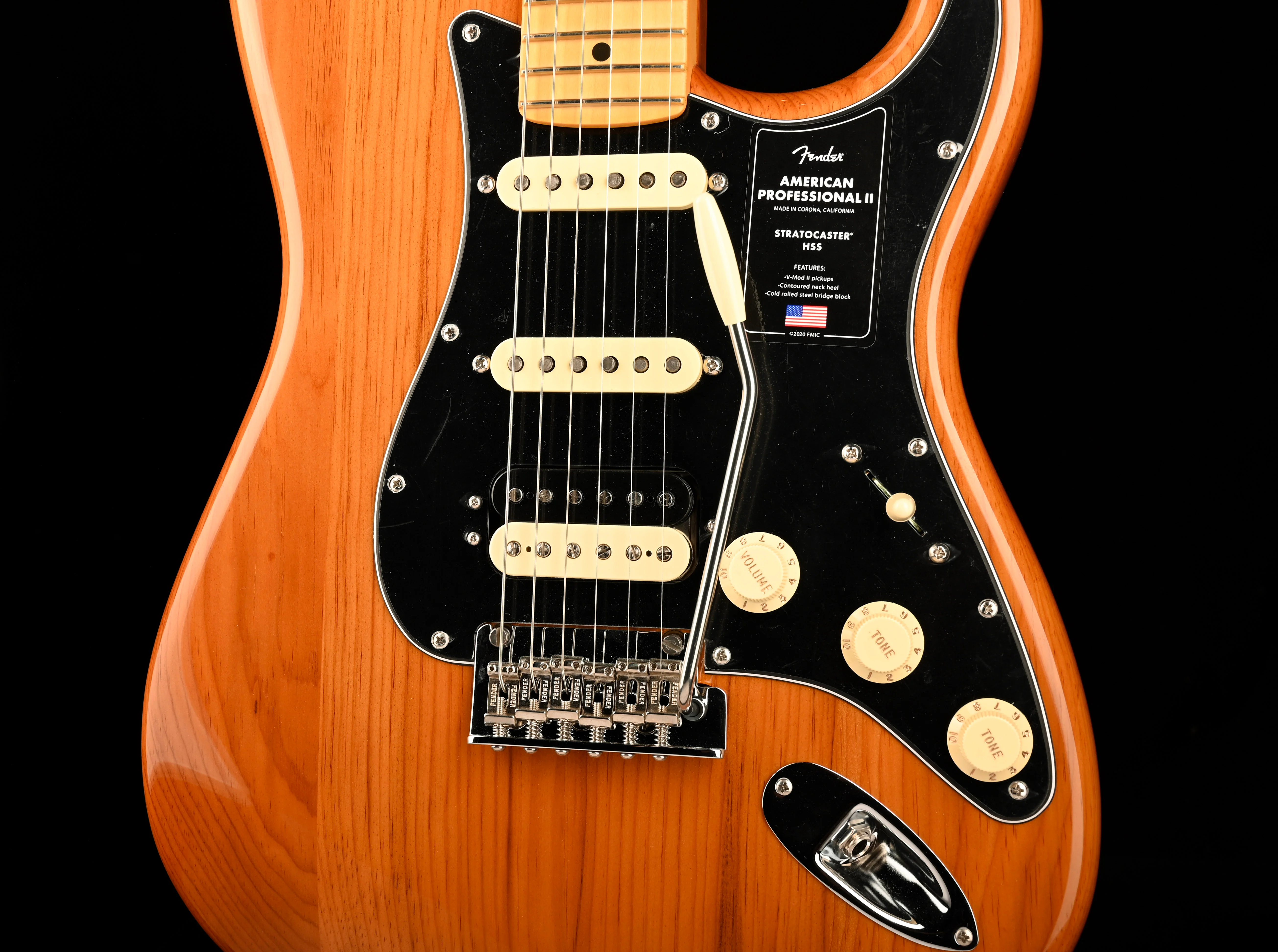 Pre Owned Fender American Professional II Stratocaster HSS Roasted Pine Electric Guitar With OHSC - Image 6
