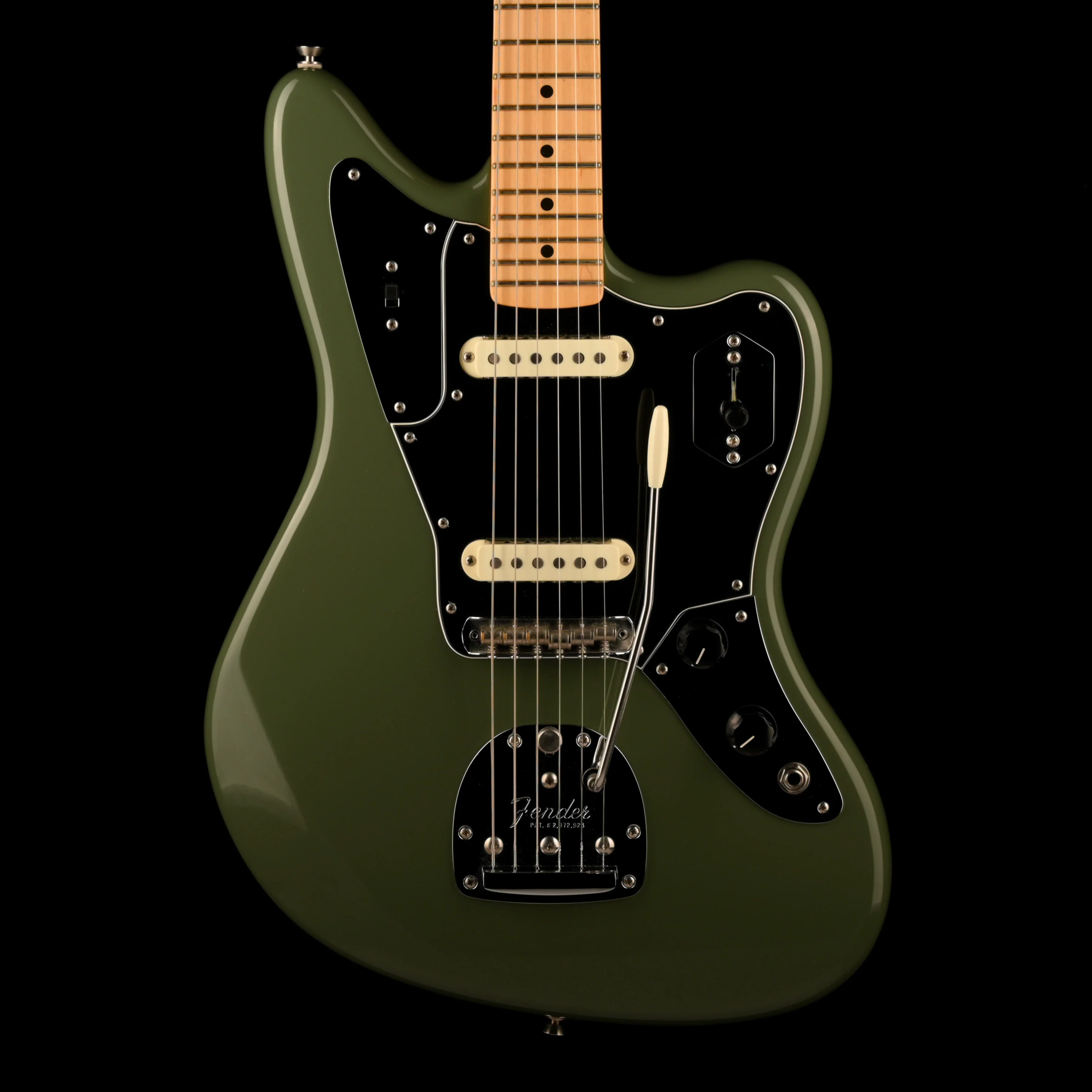 Pre Owned Fender American Professional Jaguar Maple Fingerboard Antique Olive With OHSC