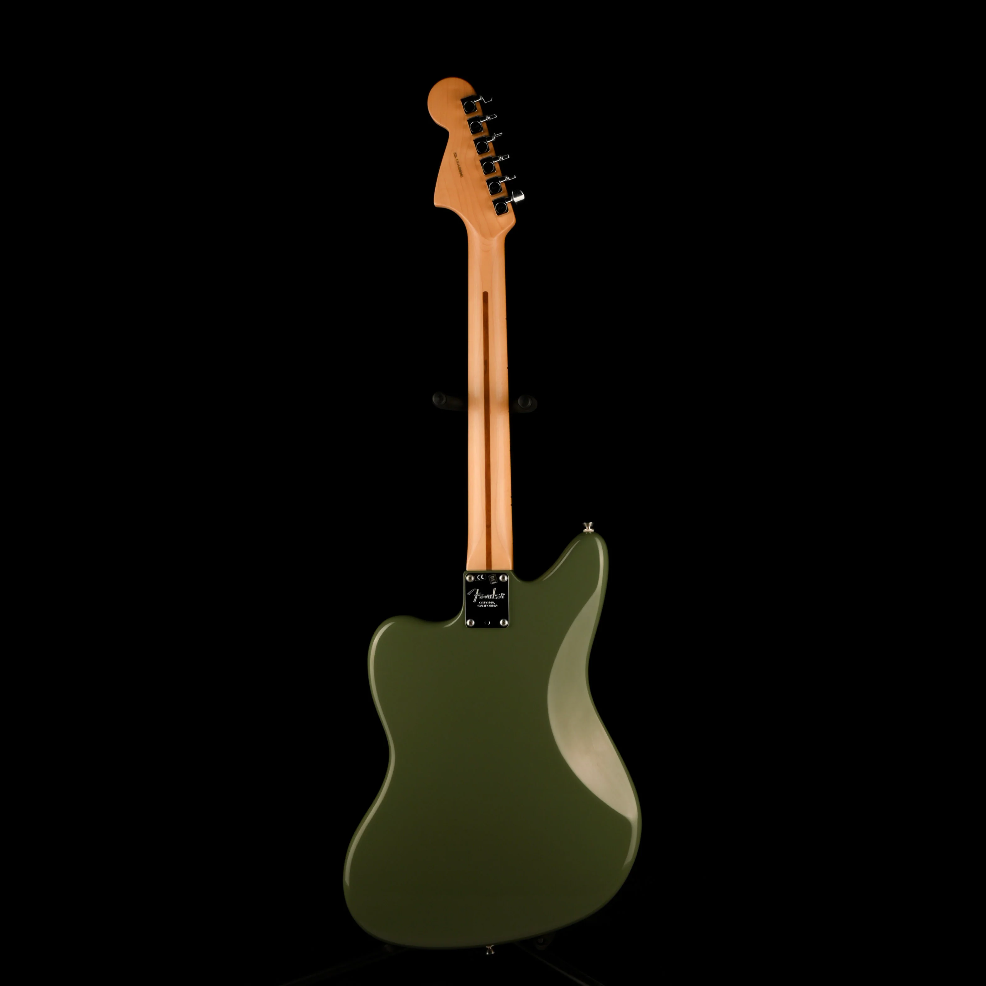 Pre Owned Fender American Professional Jaguar Maple Fingerboard Antique Olive With OHSC - Image 11
