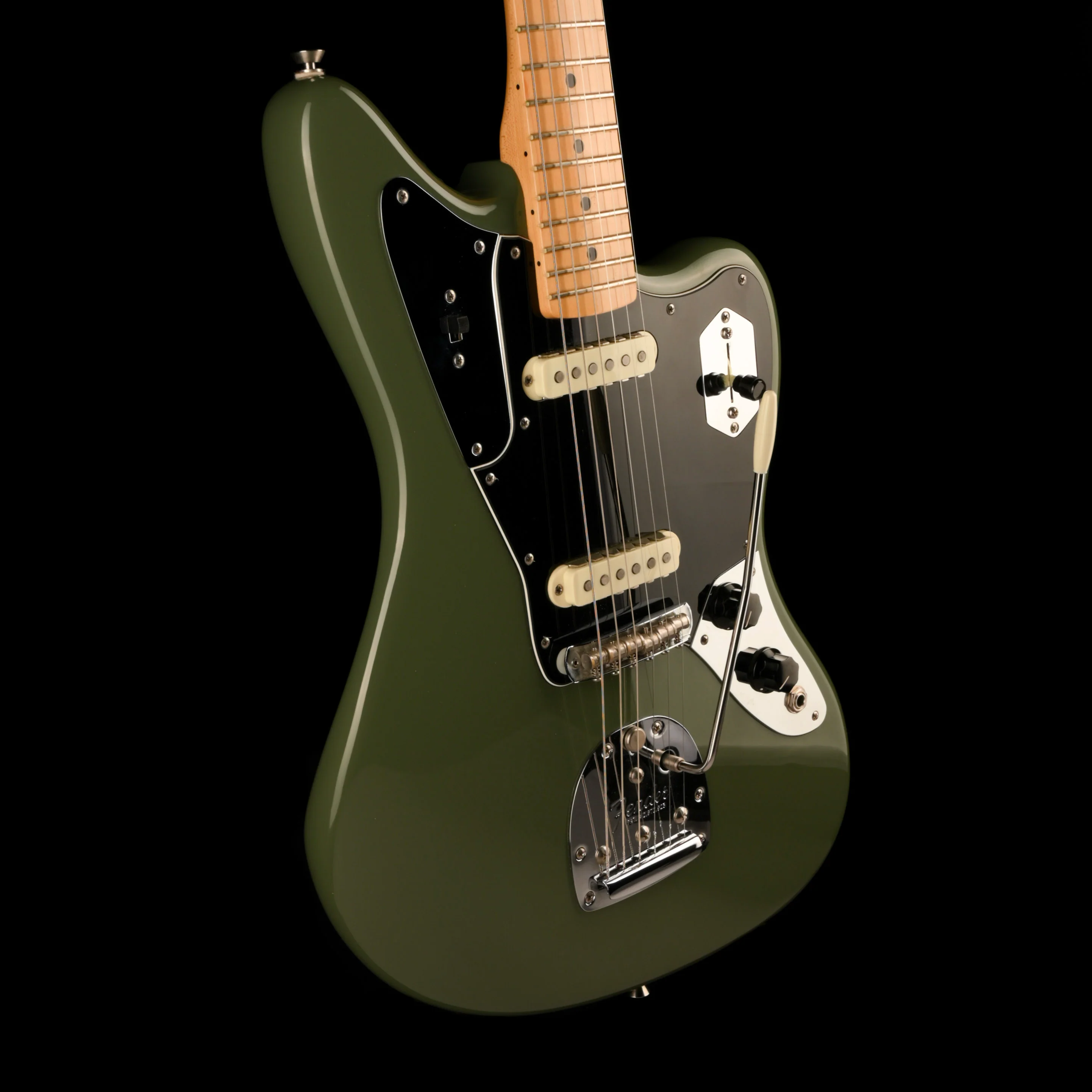 Pre Owned Fender American Professional Jaguar Maple Fingerboard Antique Olive With OHSC - Image 6