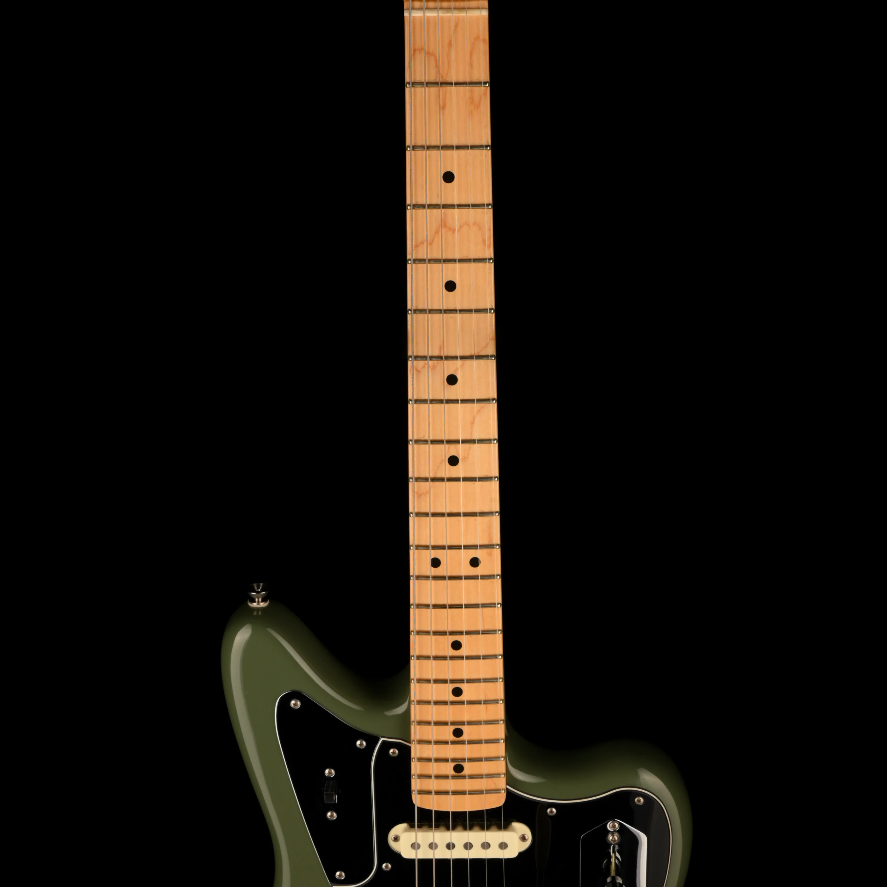 Pre Owned Fender American Professional Jaguar Maple Fingerboard Antique Olive With OHSC - Image 8