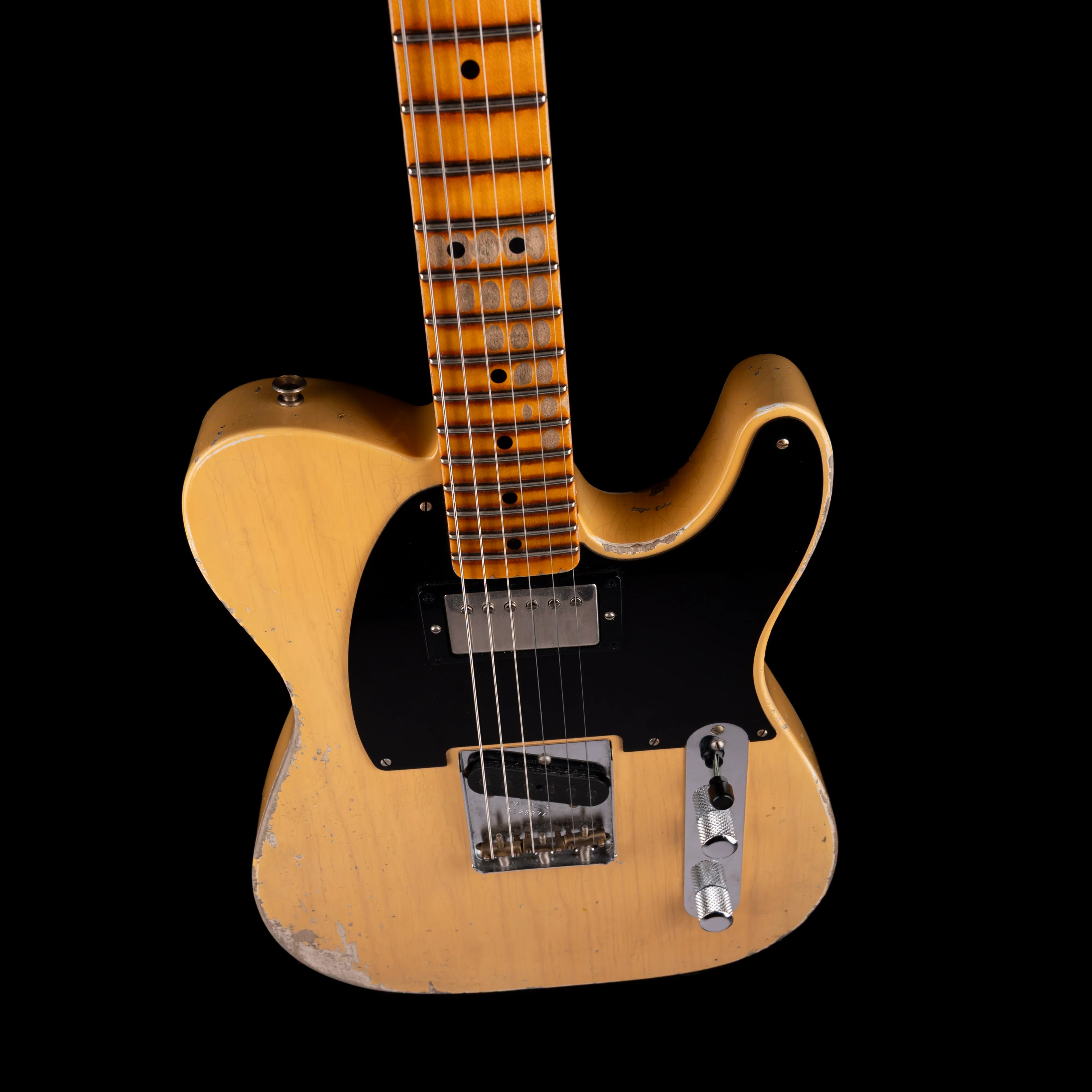 Pre Owned Fender Custom Shop 1951 Telecaster HS Heavy Relic Faded Aged Nocaster Blonde With OHSC - Image 3