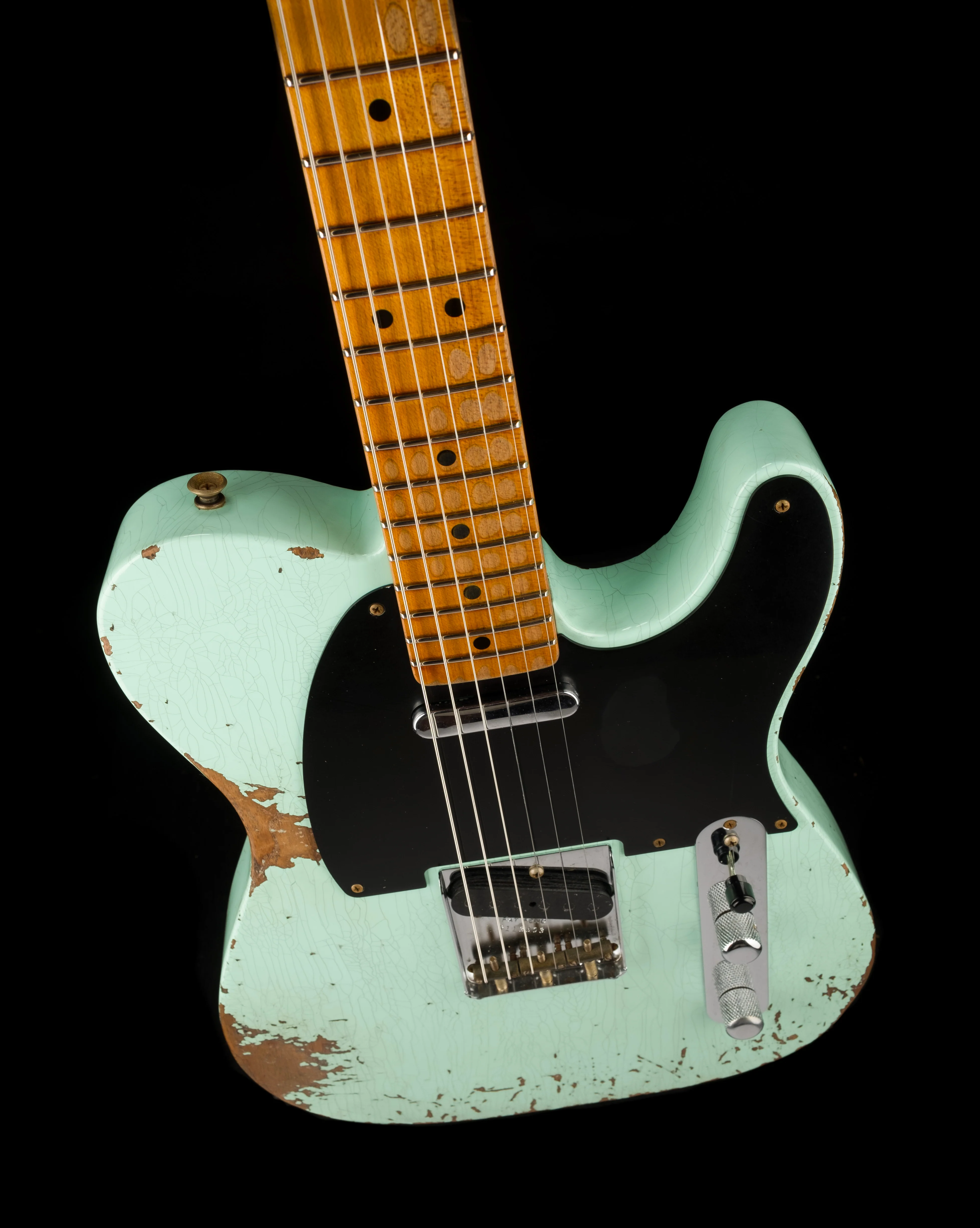 Pre Owned Fender Custom Shop 1952 Telecaster Heavy Relic Surf Green with OHSC - Image 4