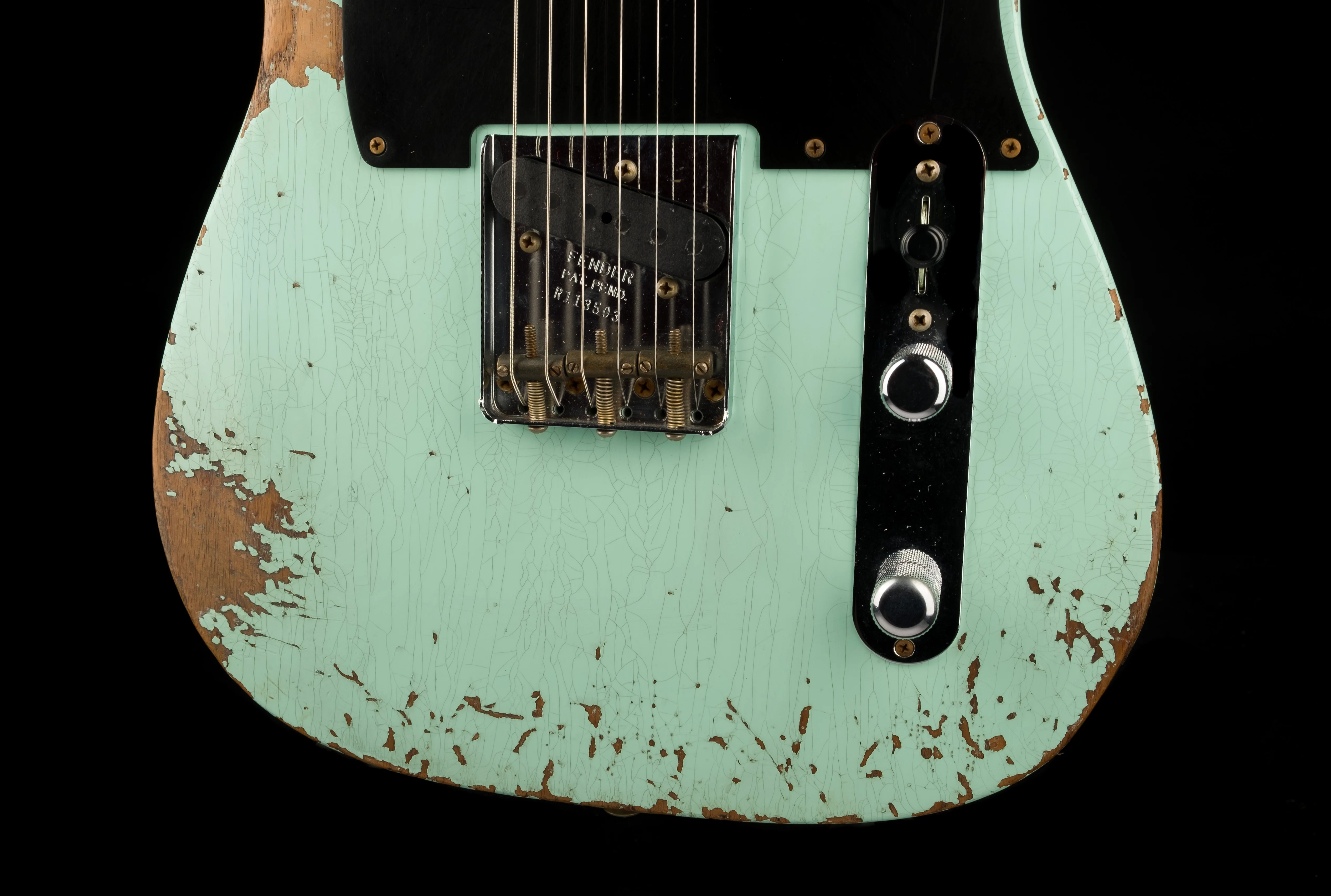 Pre Owned Fender Custom Shop 1952 Telecaster Heavy Relic Surf Green with OHSC - Image 5