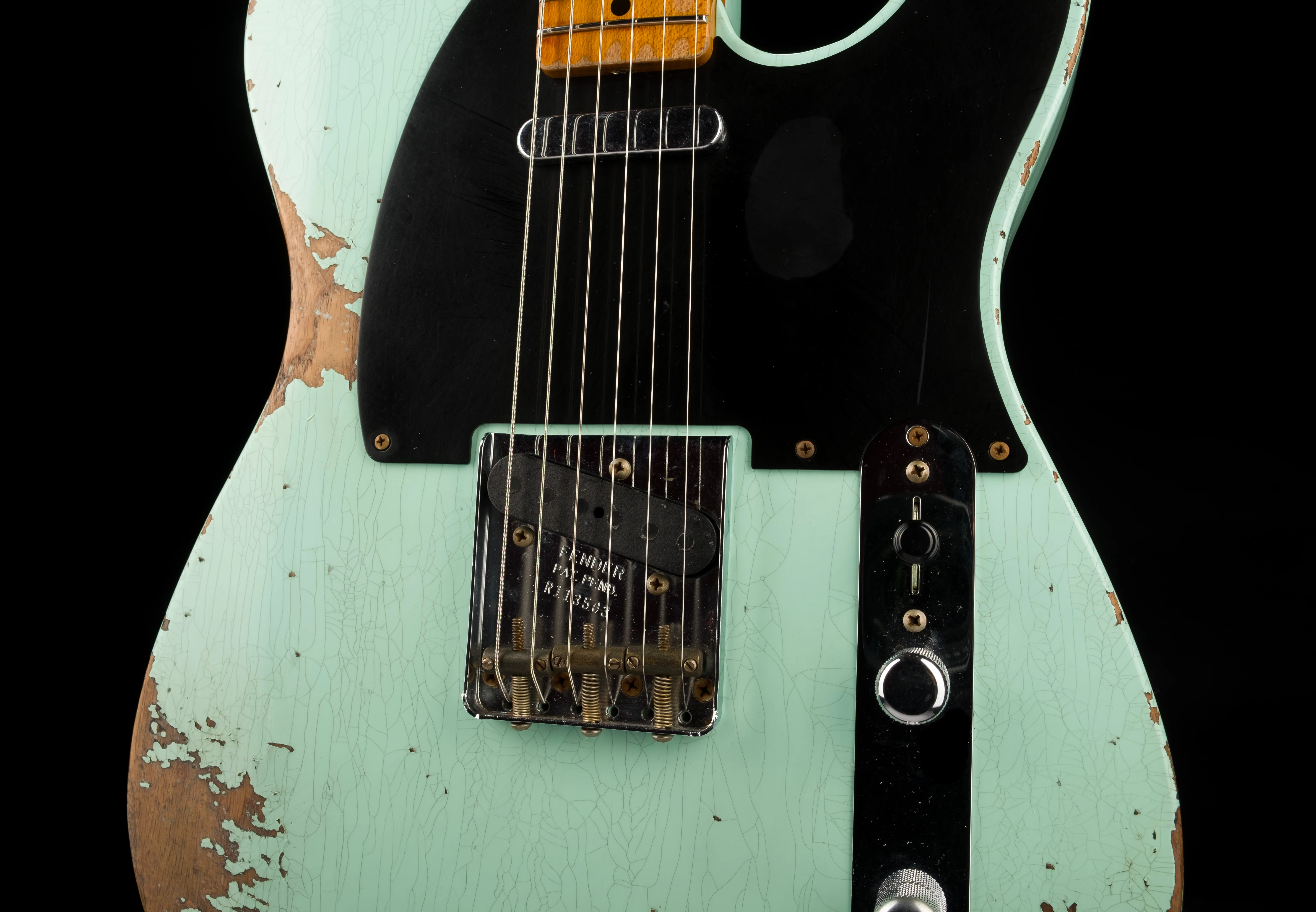Pre Owned Fender Custom Shop 1952 Telecaster Heavy Relic Surf Green with OHSC - Image 6