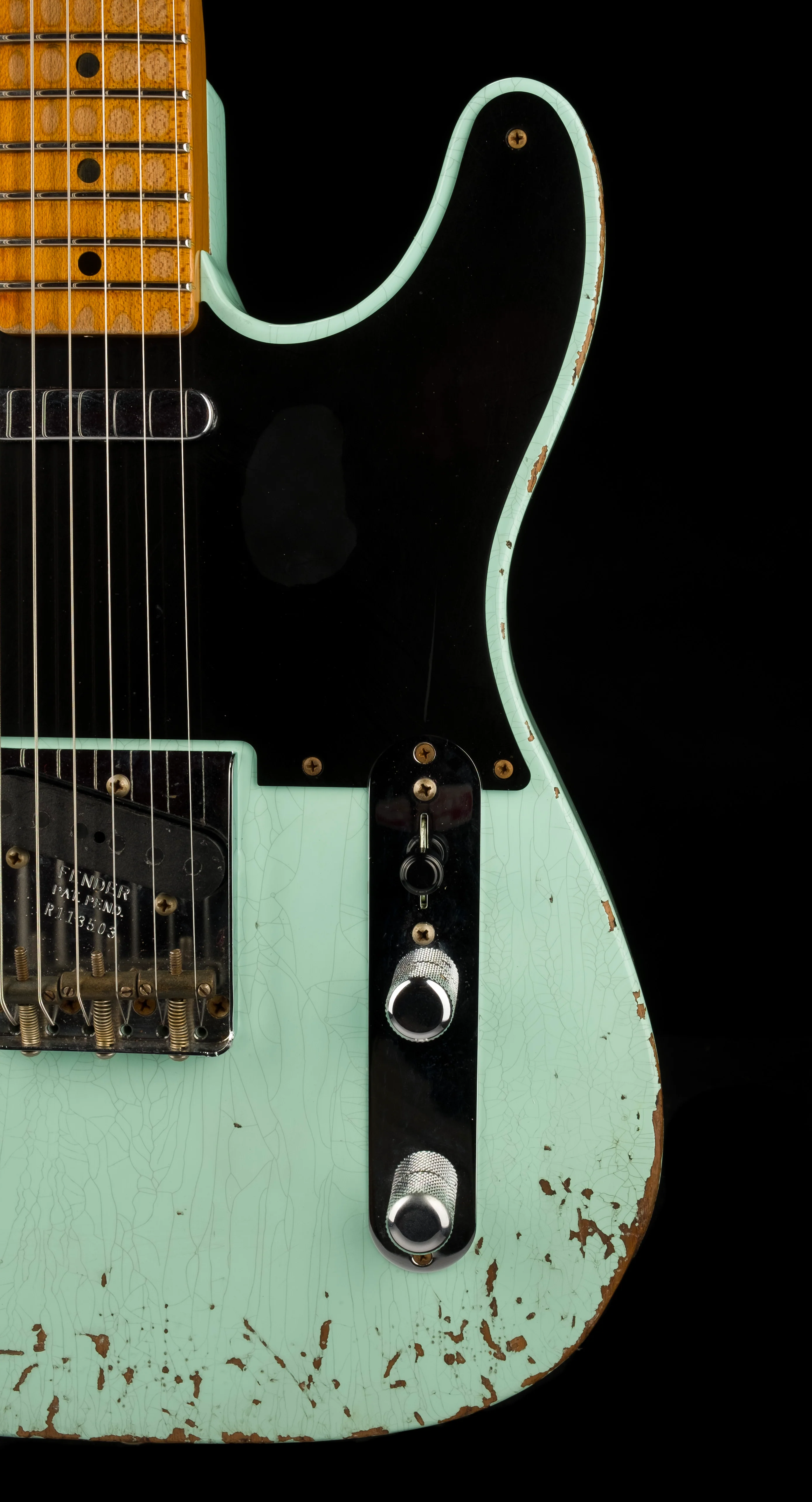 Pre Owned Fender Custom Shop 1952 Telecaster Heavy Relic Surf Green with OHSC - Image 9