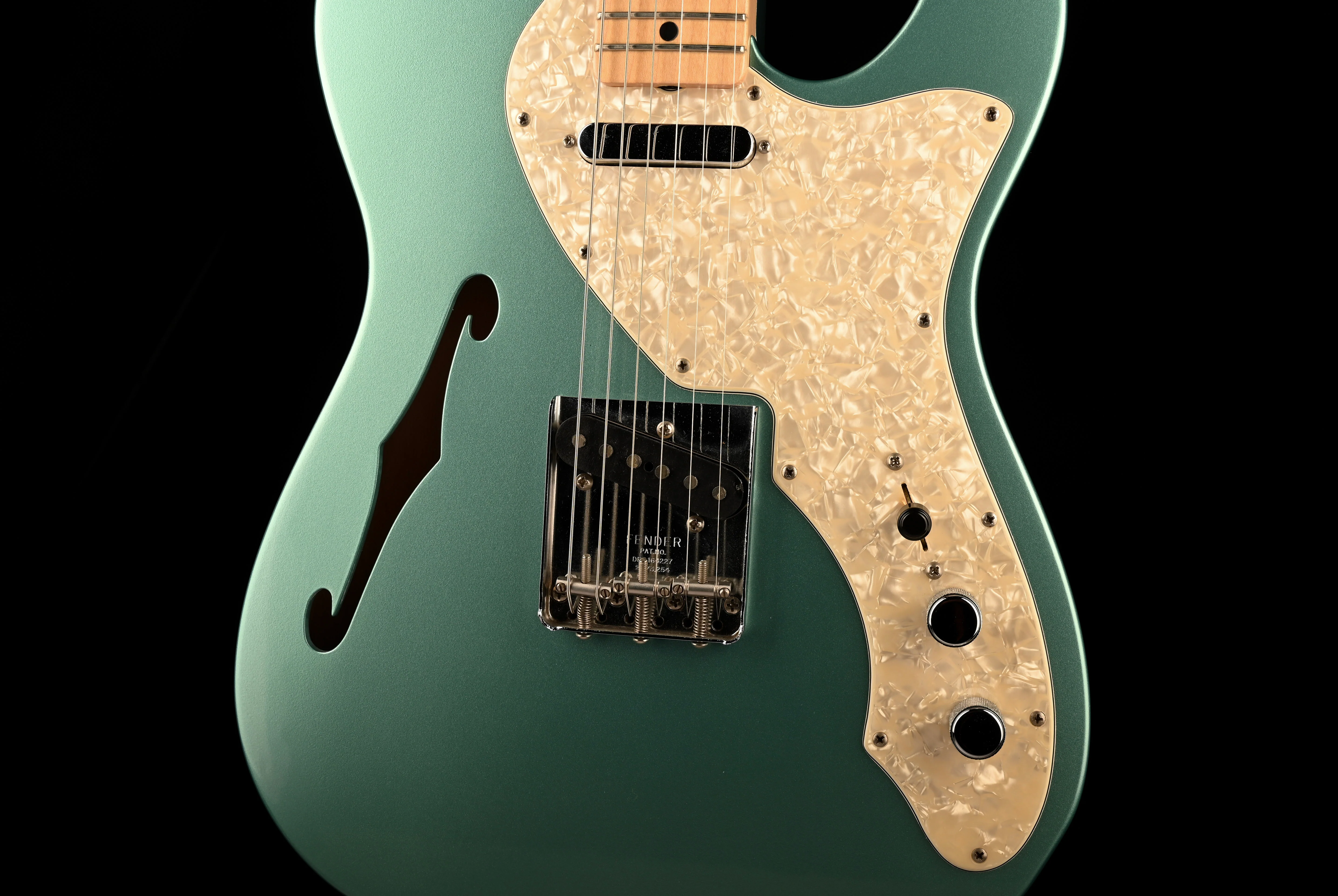 Pre Owned Fender Custom Shop 1969 Telecaster Thinline Teal Green Metallic With HSC - Image 6