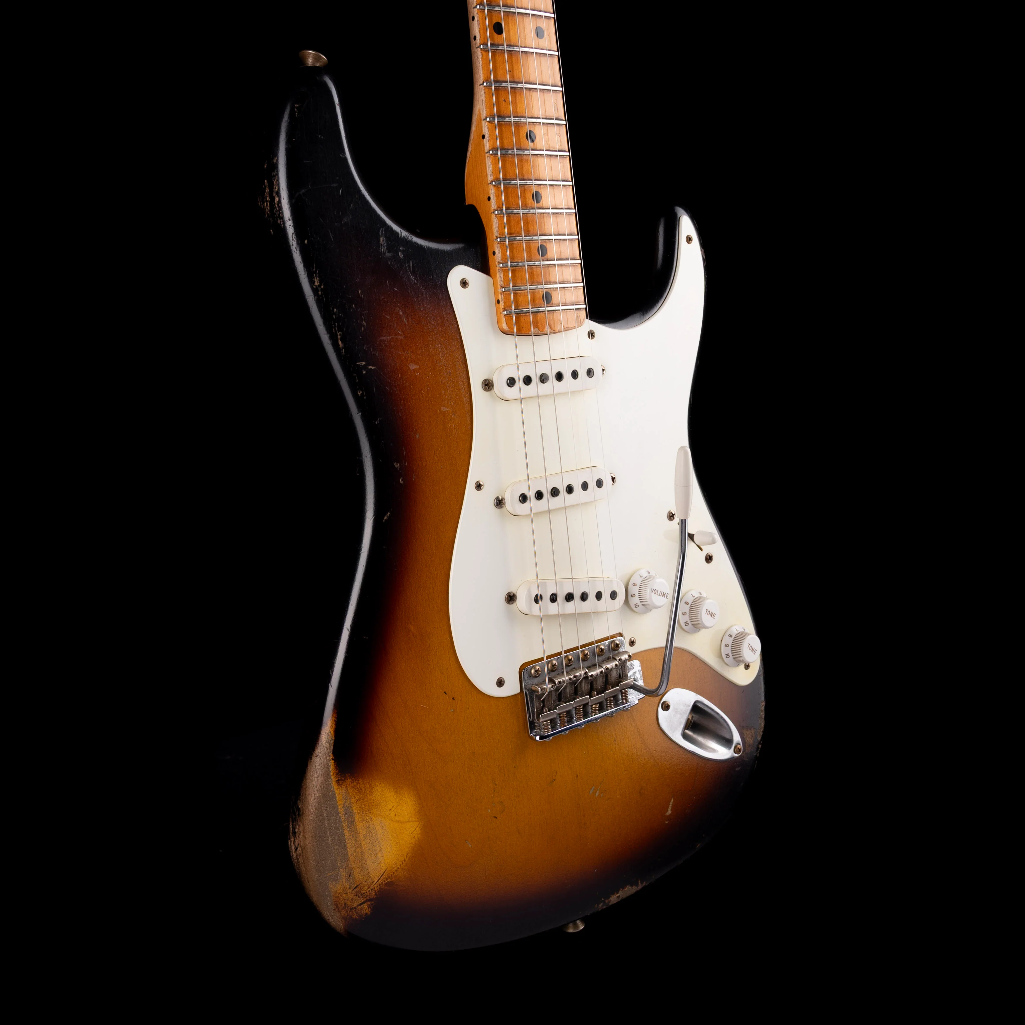 Pre Owned Fender Custom Shop Masterbuilt Carlos Lopez 1956 Stratocaster Relic 2-Tone Sunburst With OHSC - Image 6
