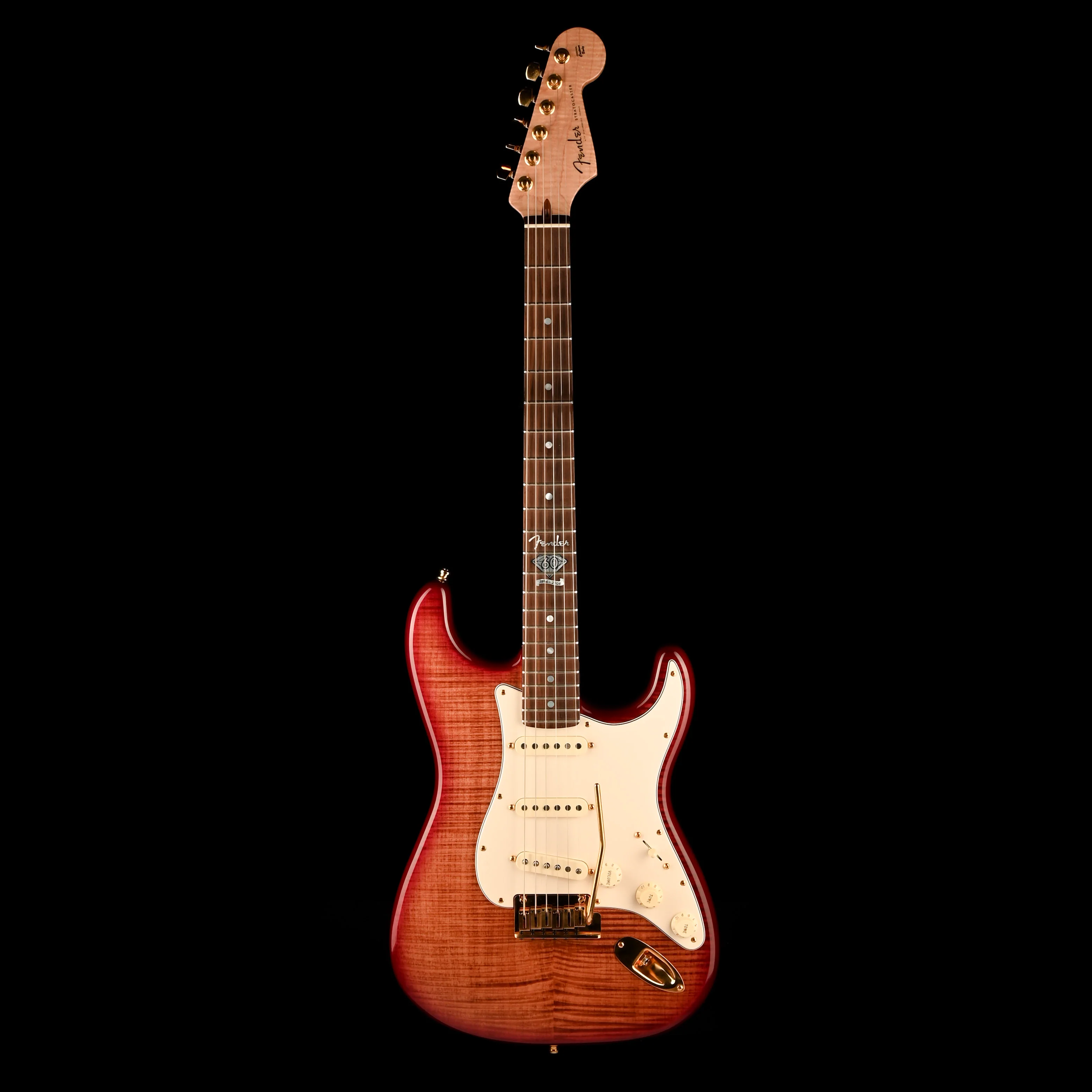 Pre Owned Fender Custom Shop 60th Anniversary Presidential Select Stratocaster Wine Red with OHSC - Image 2