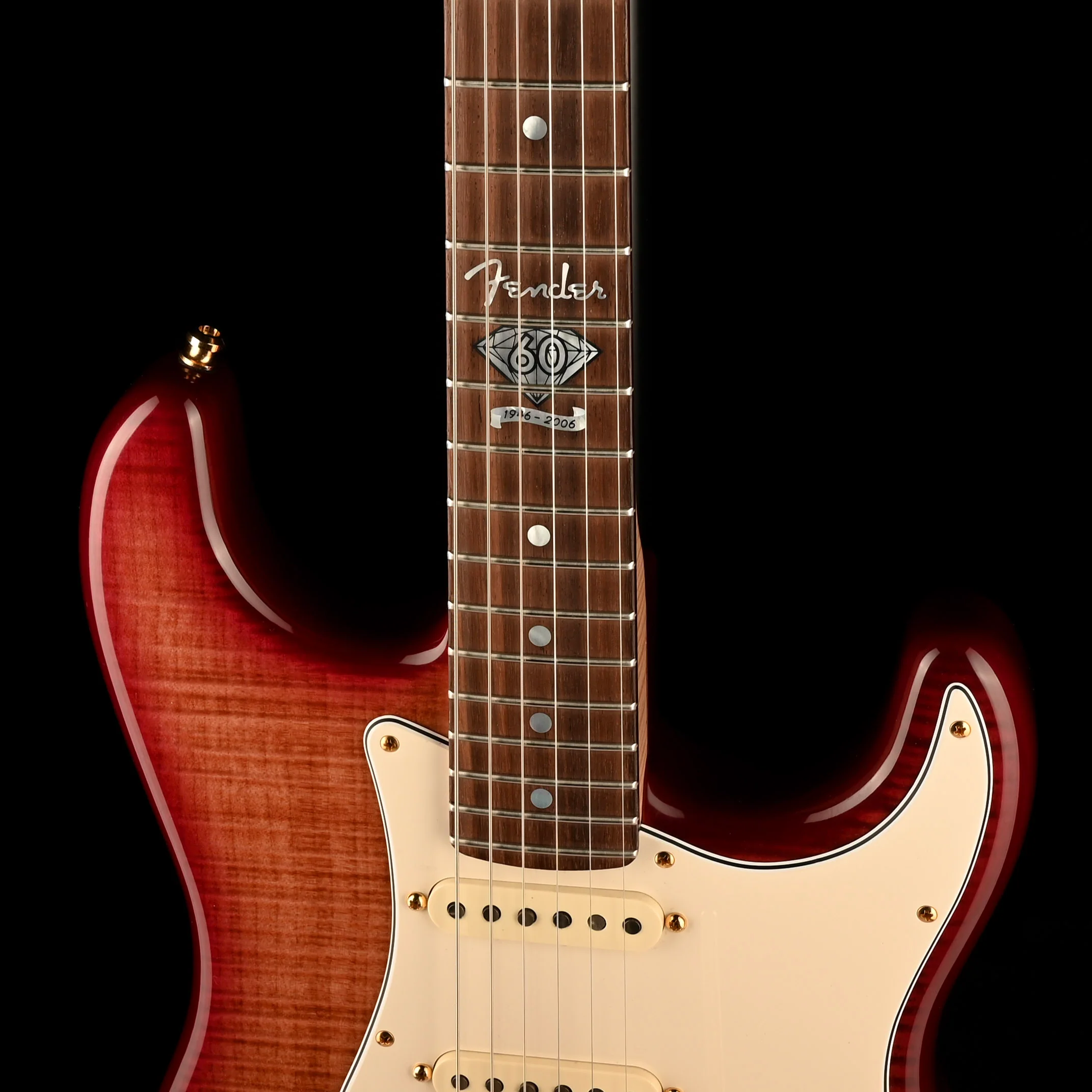 Pre Owned Fender Custom Shop 60th Anniversary Presidential Select Stratocaster Wine Red with OHSC - Image 3