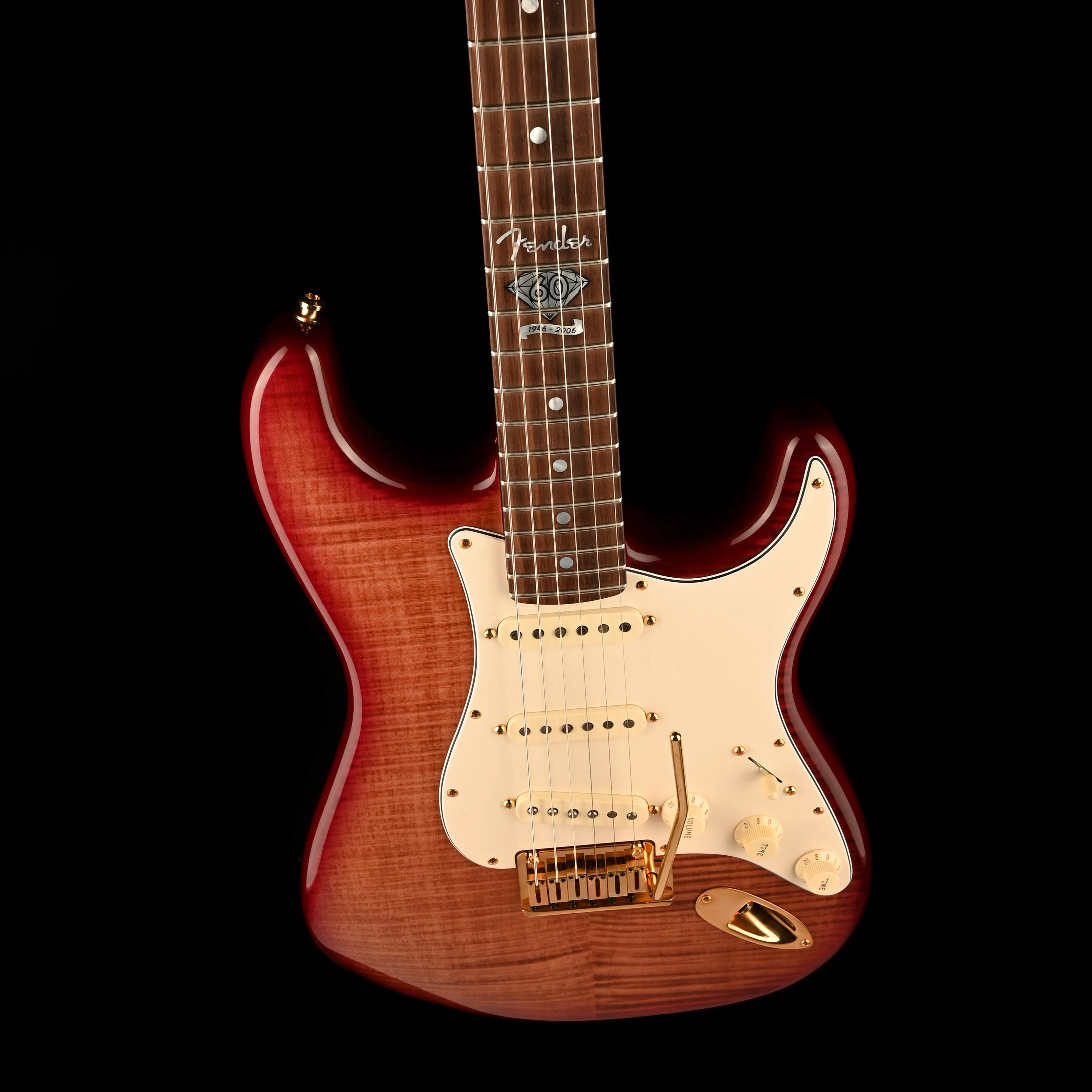 Pre Owned Fender Custom Shop 60th Anniversary Presidential Select Stratocaster Wine Red with OHSC - Image 4