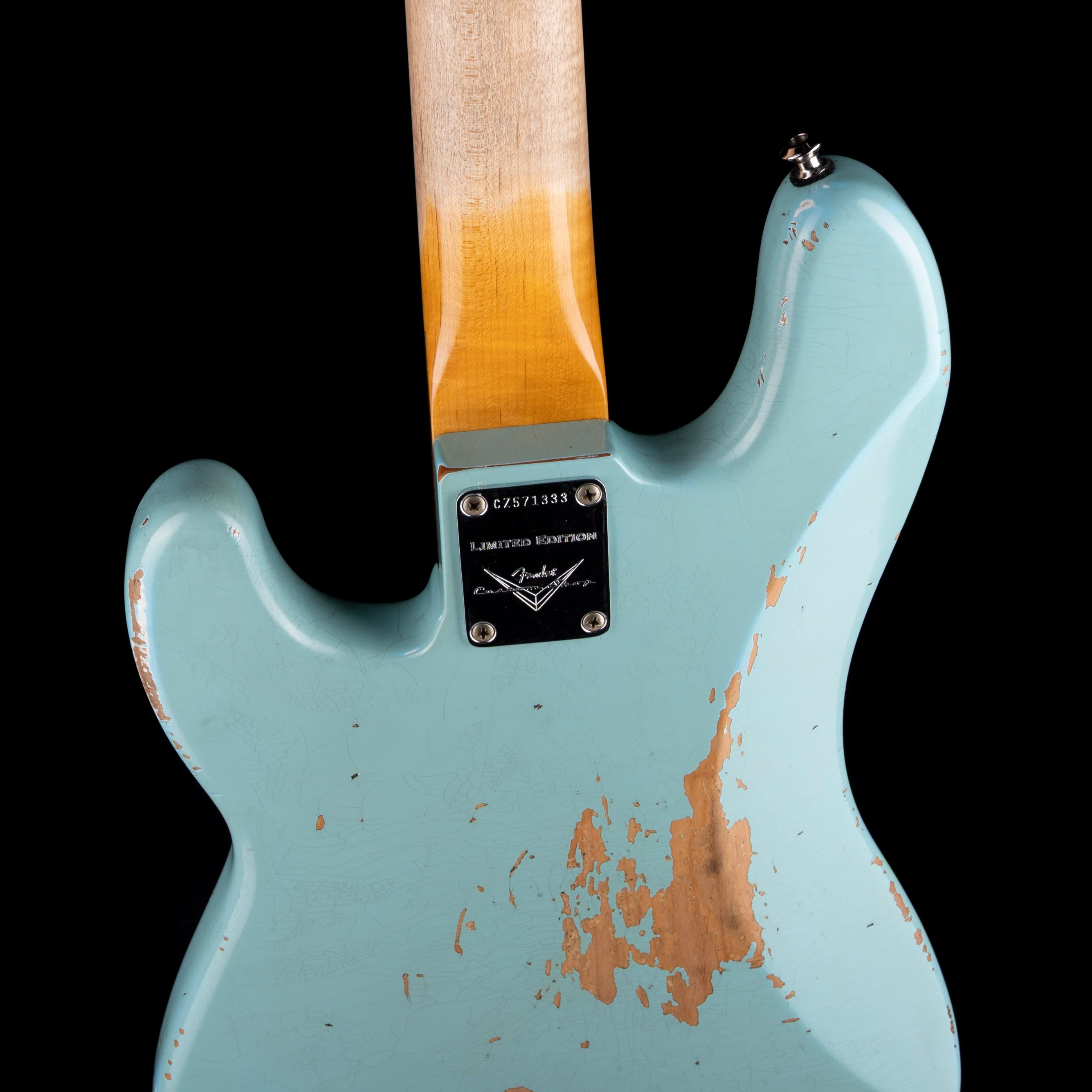 Pre Owned Fender Custom Shop ‘63 Precision Bass Heavy Relic Aged Daphne Blue With OHSC - Image 10