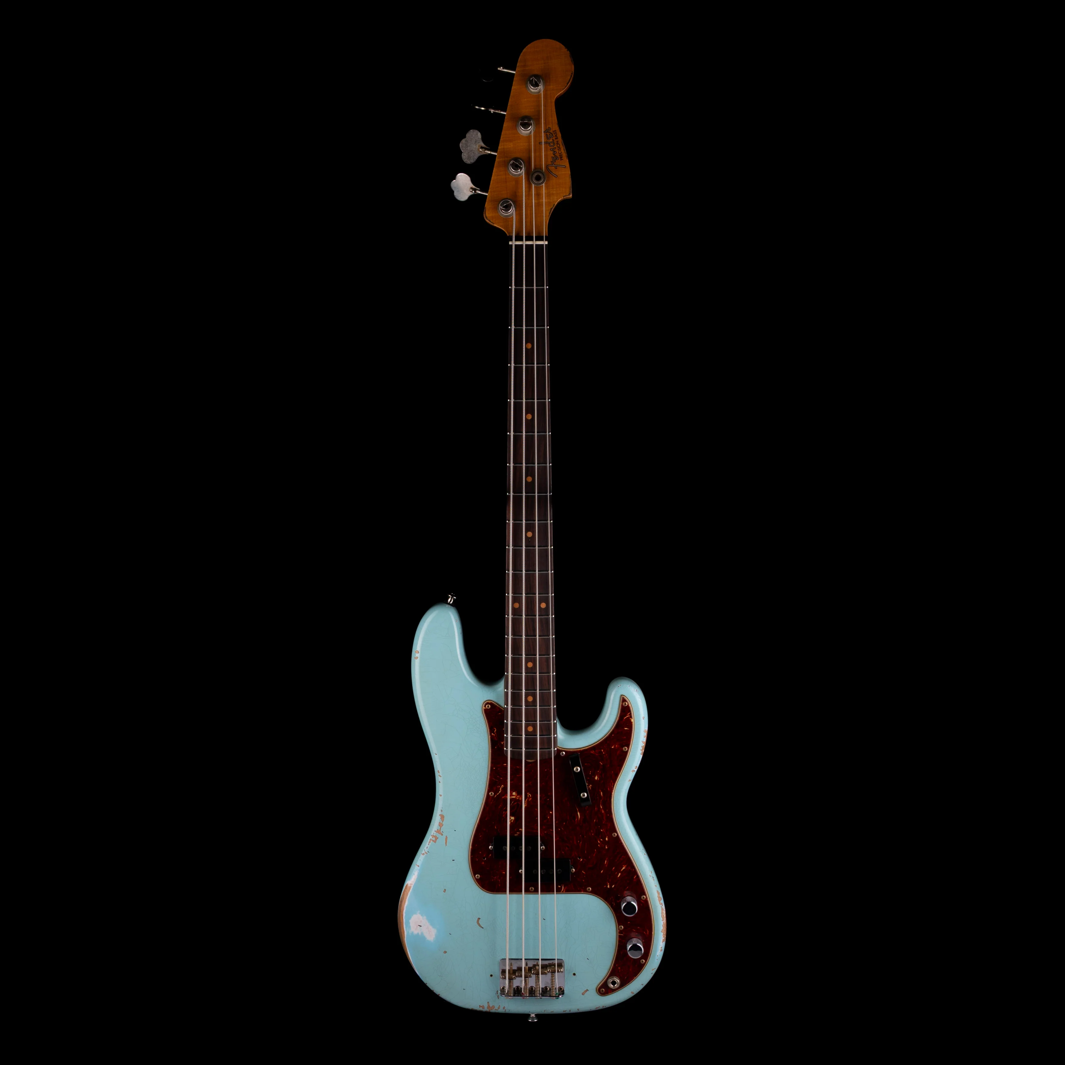 Pre Owned Fender Custom Shop ‘63 Precision Bass Heavy Relic Aged Daphne Blue With OHSC - Image 2