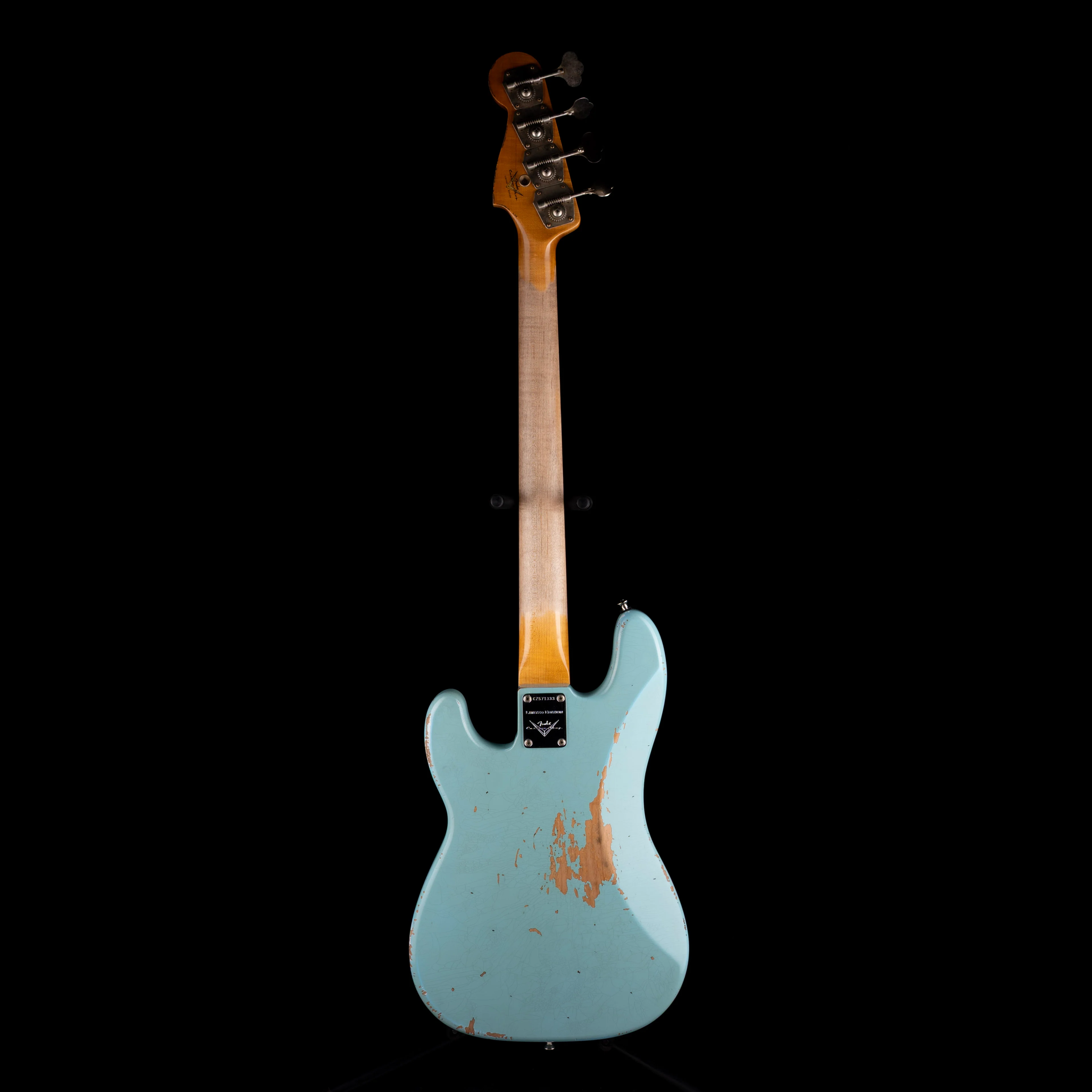 Pre Owned Fender Custom Shop ‘63 Precision Bass Heavy Relic Aged Daphne Blue With OHSC - Image 9