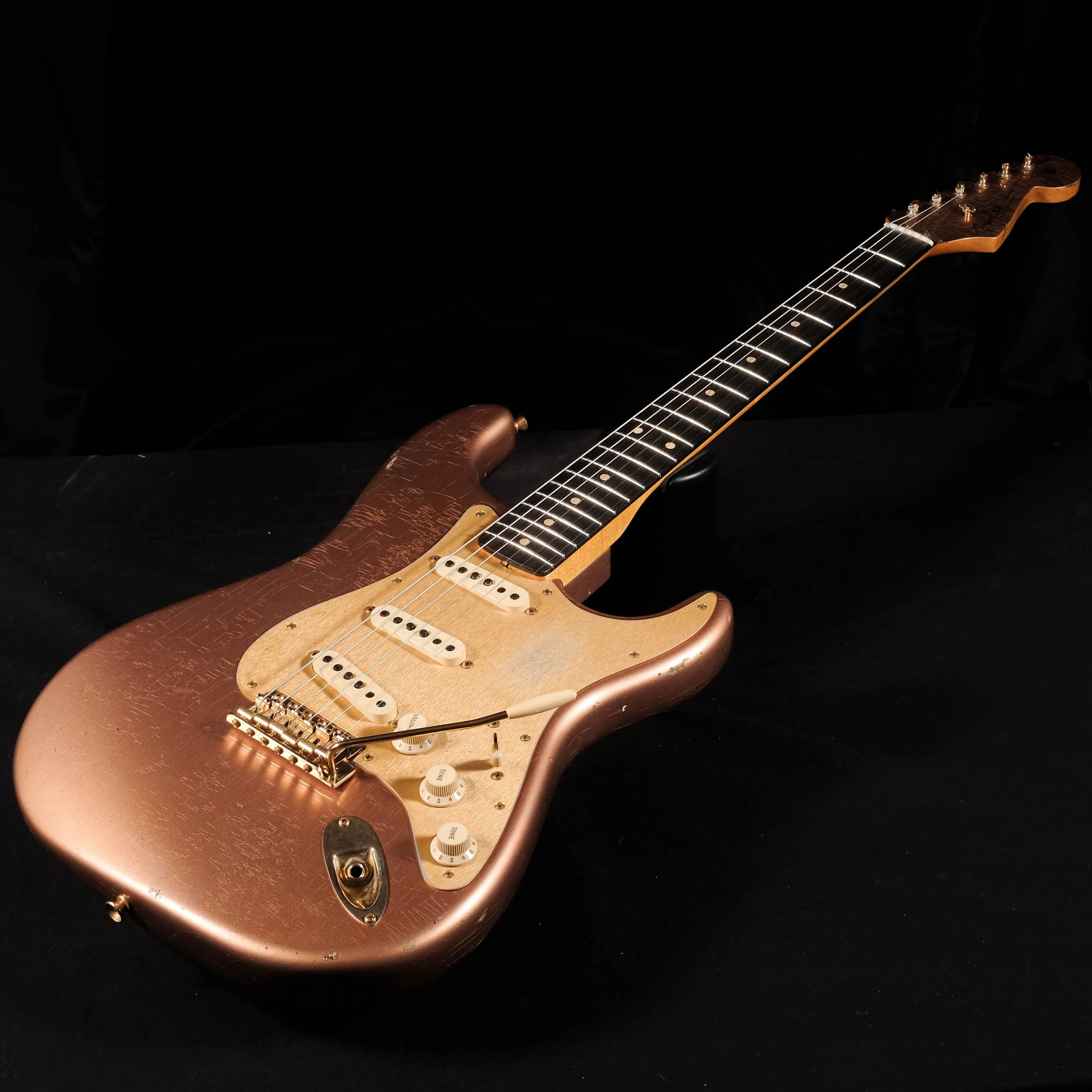 Preowned Fender Custom Shop "Golden Rose" 1959 Strat Relic Copper Metallic With OHSC - Image 2