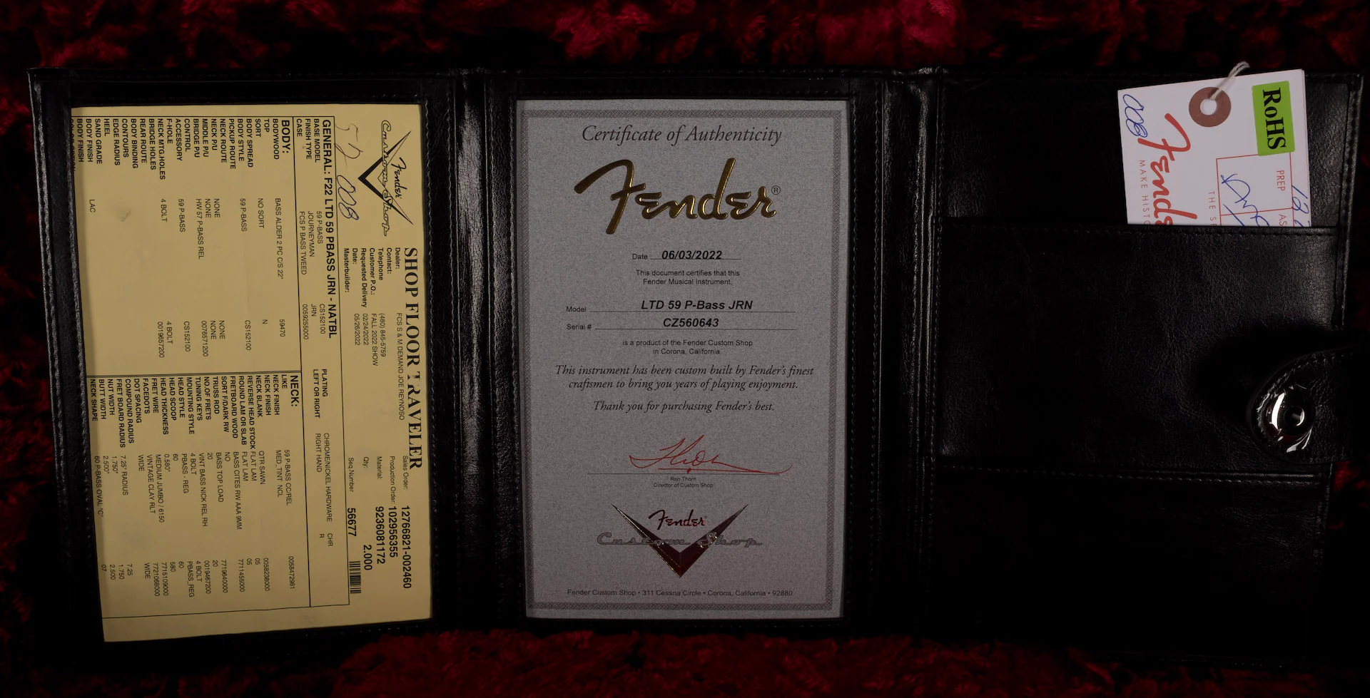 Pre-Owned Fender Custom Shop Limited Edition 1959 Precision Bass Journeyman Relic Natural Blonde With OHSC - Image 18