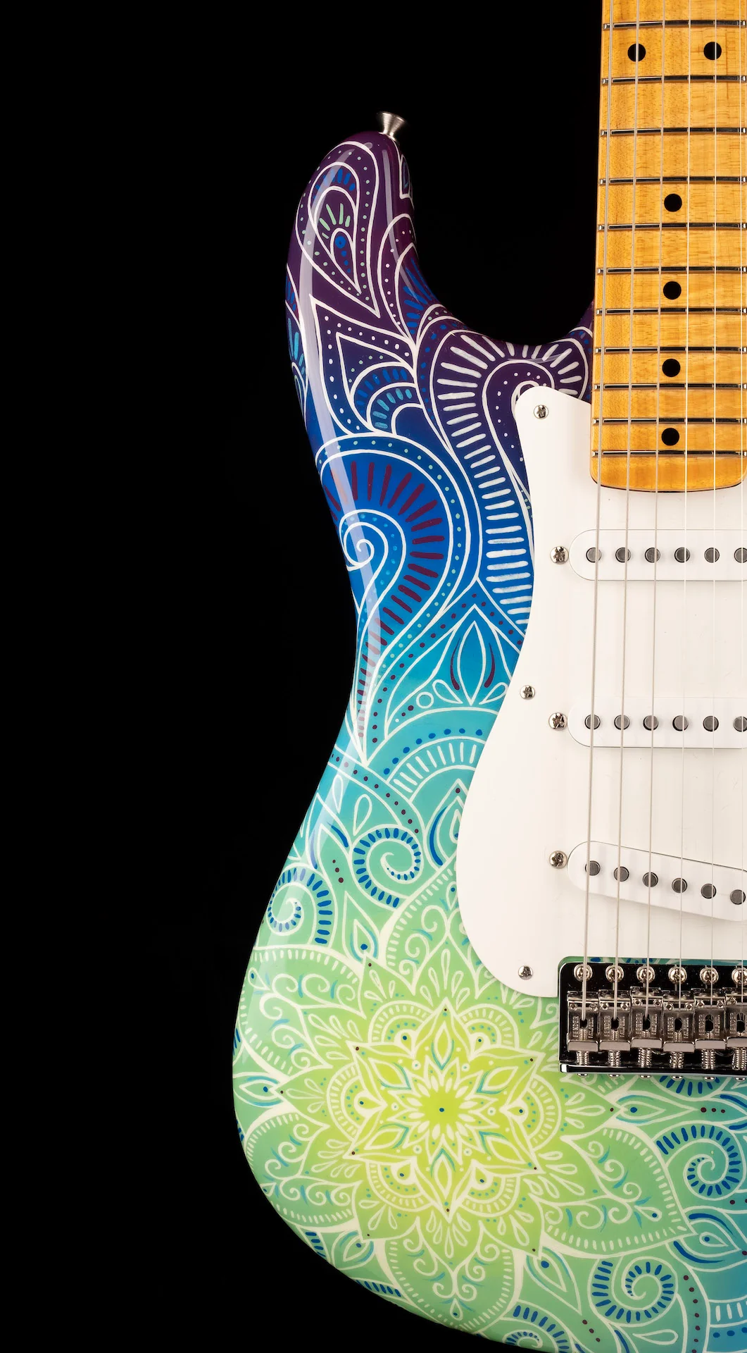 Pre-Owned Fender Artist Series Custom Shop Masterbuilt Greg Fessler Madison Roy "Mandala Burst" 1968 Stratocaster - Image 9