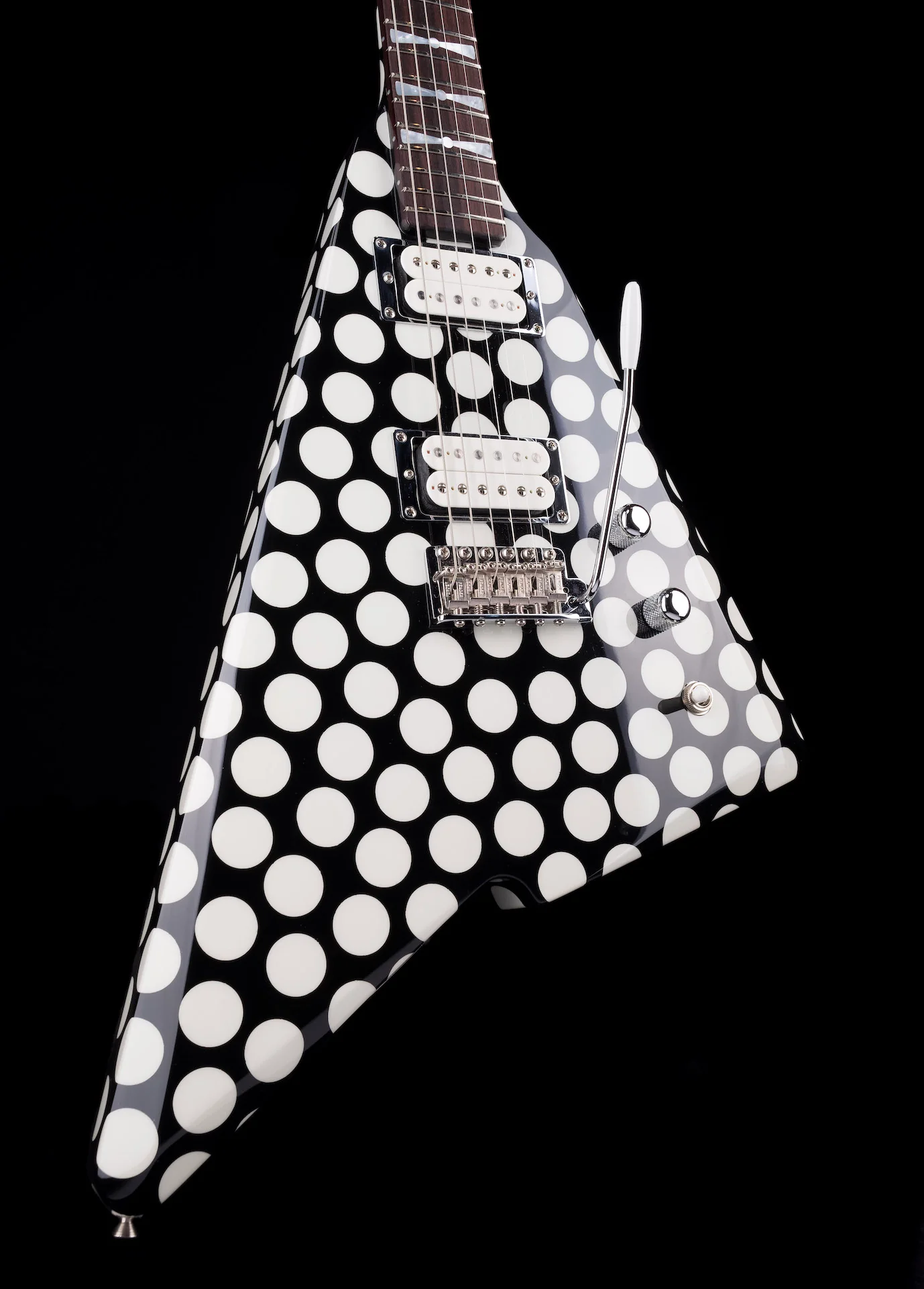 Pre-Owned 2017 Fender Custom Shop Masterbuilt Todd Krause Katana Black & White Dot with OHSC - Image 5
