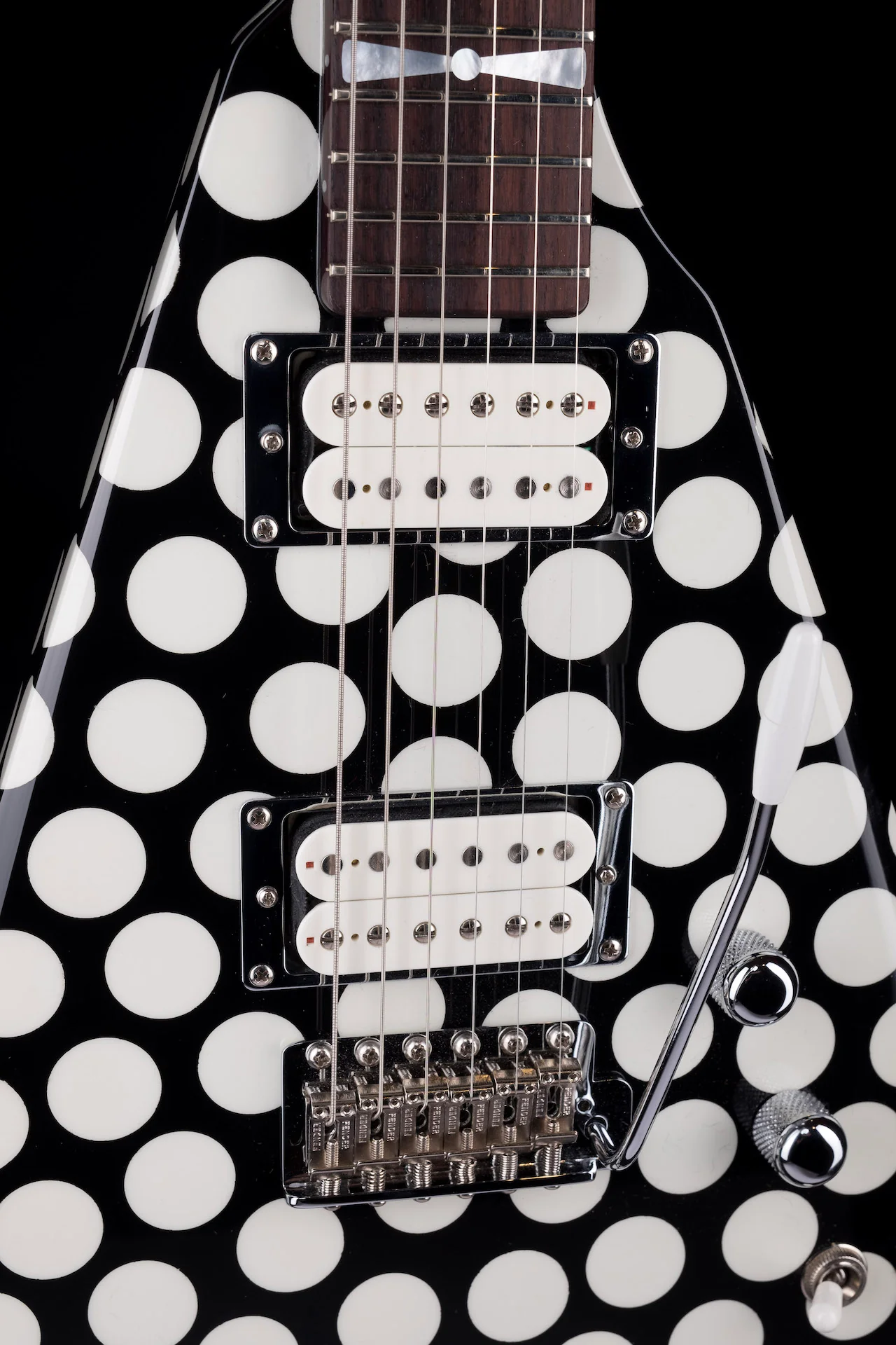 Pre-Owned 2017 Fender Custom Shop Masterbuilt Todd Krause Katana Black & White Dot with OHSC - Image 6