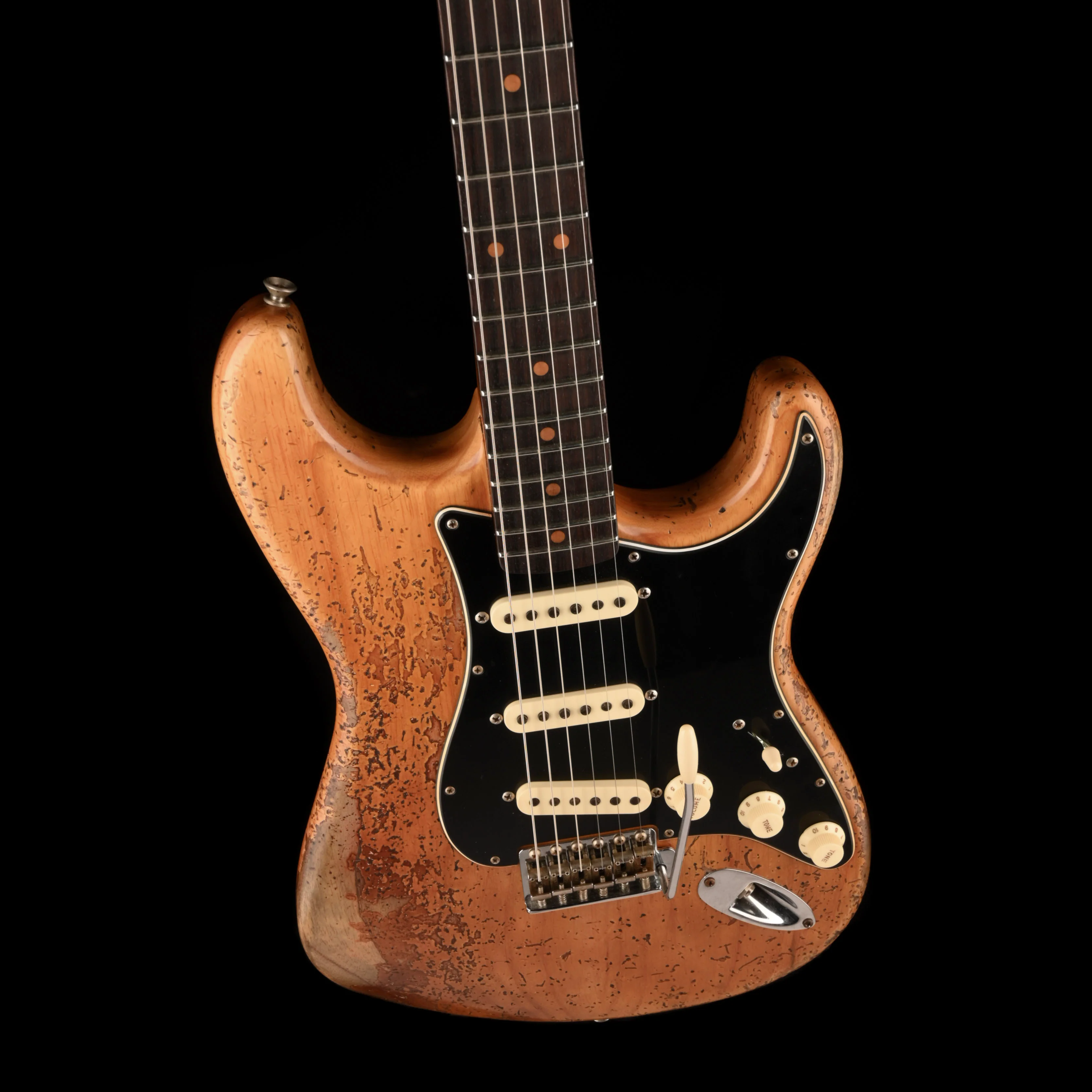 Pre Owned Fender Custom Shop Poblano Stratocaster Super Heavy Relic Aged Natural With OHSC - Image 4