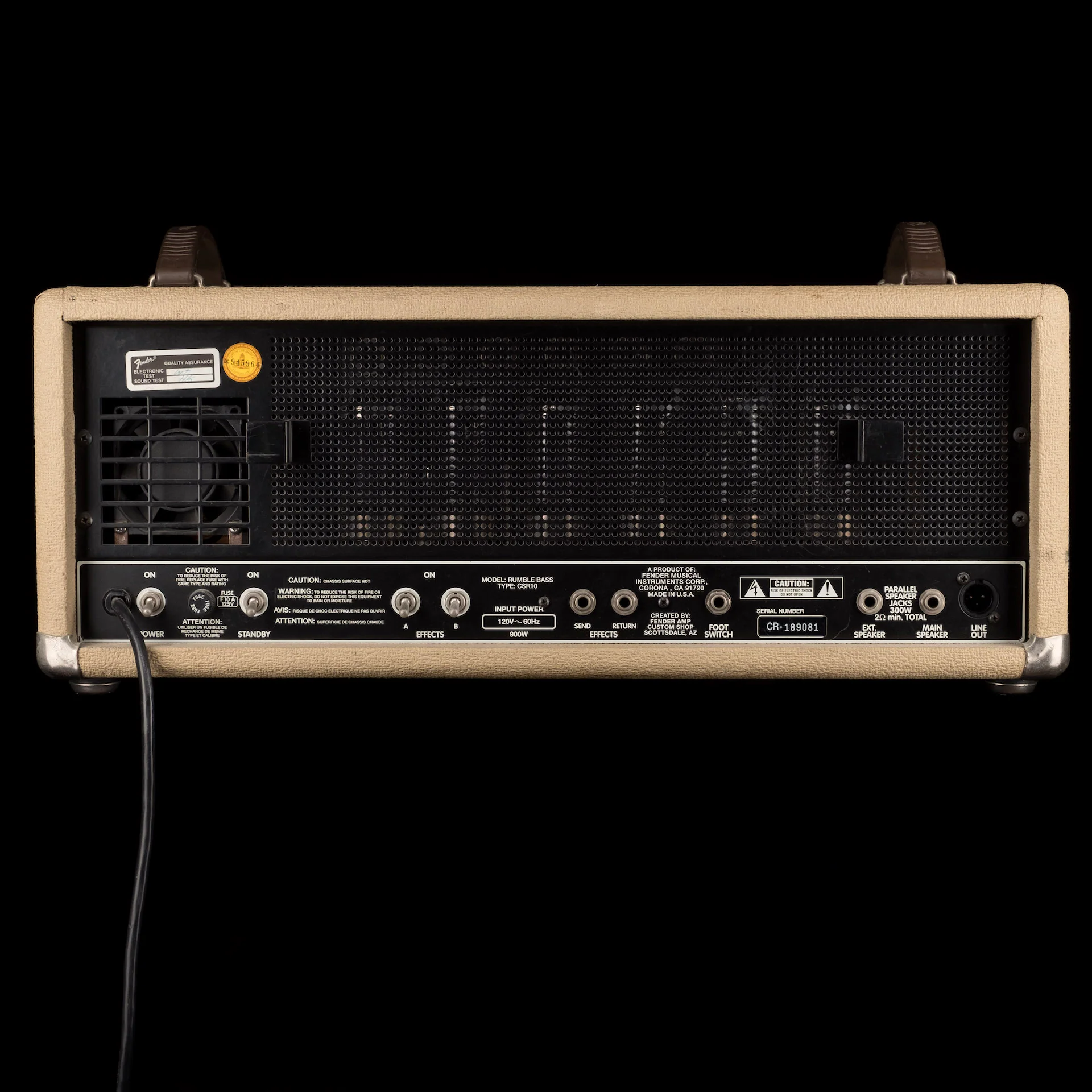 Pre Owned Fender Custom Shop Rumble 300 Watt Tube Bass Guitar Head - Image 9