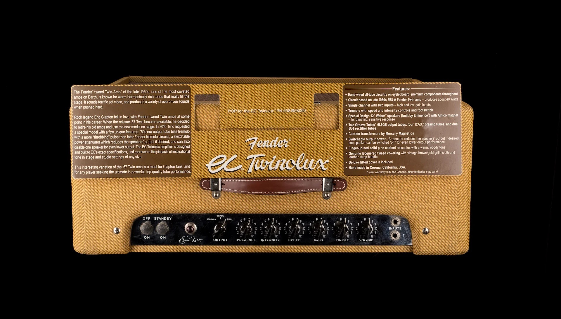 Pre Owned Fender Eric Clapton Twinolux Guitar Amp Combo - Image 6
