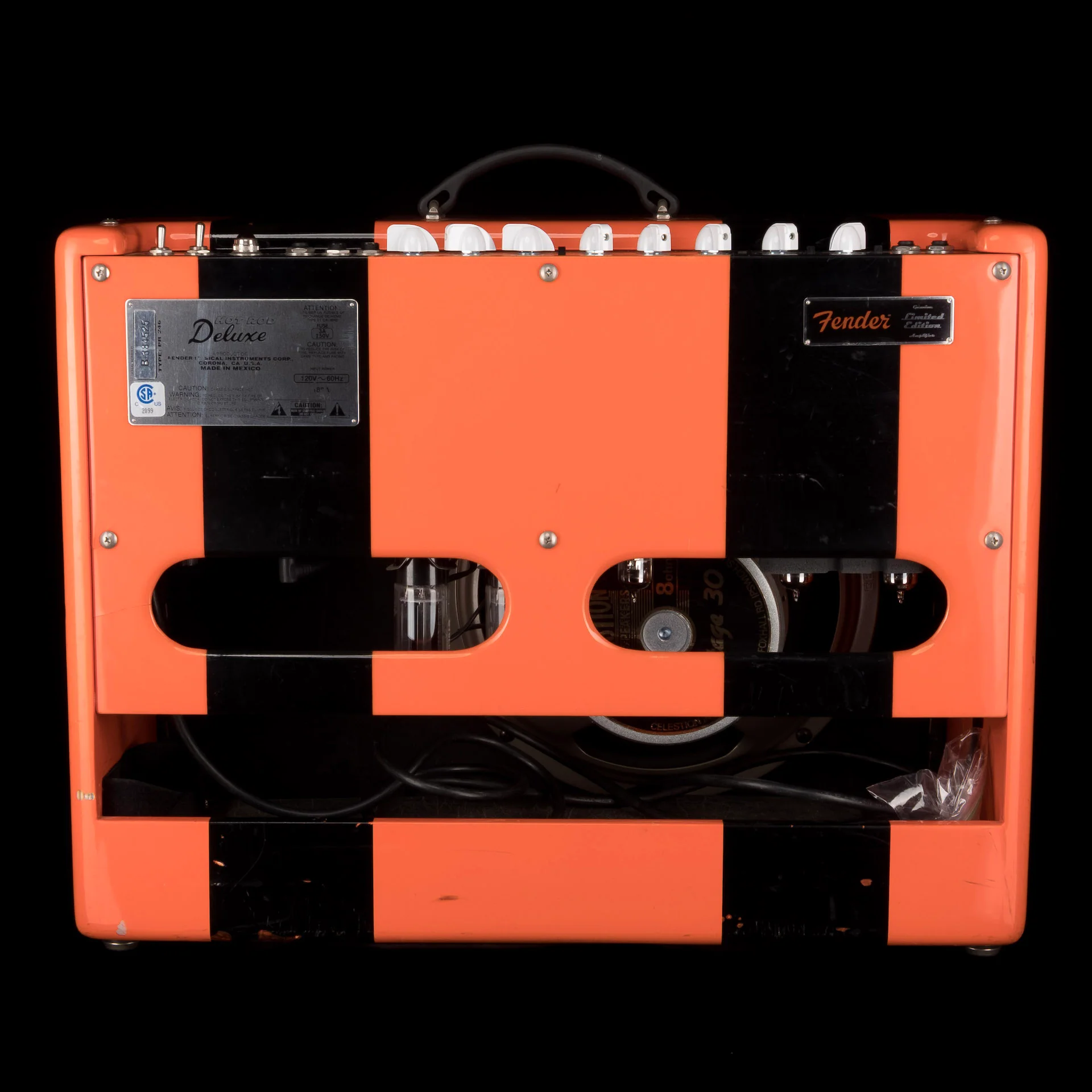 Pre Owned Fender HRDX Hot Rod Deluxe Limited Edition Orange & Black Tube Guitar Amp Combo - Image 12