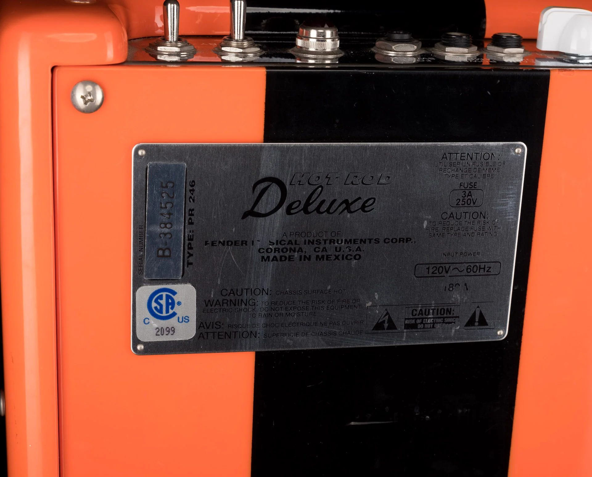 Pre Owned Fender HRDX Hot Rod Deluxe Limited Edition Orange & Black Tube Guitar Amp Combo - Image 15