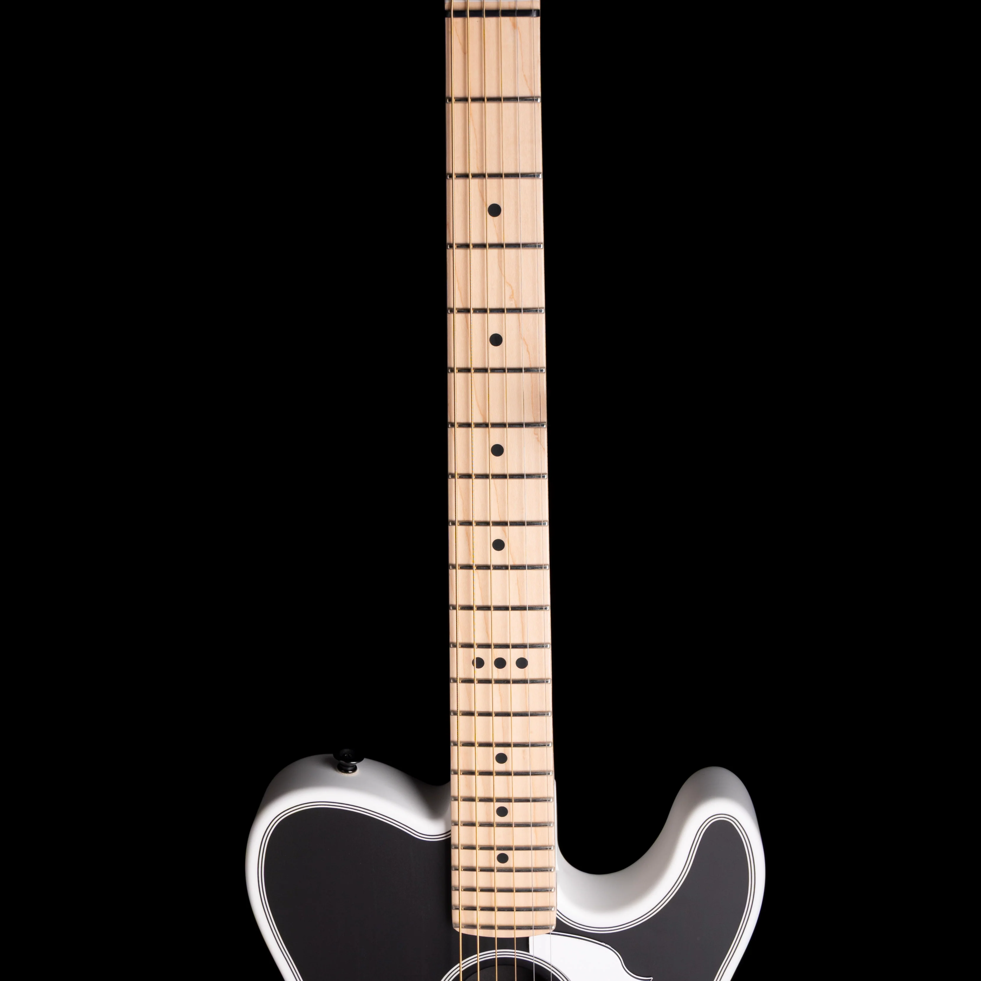 Pre Owned Fender Jack White Triplesonic Acoustasonic Telecaster Satin Arctic White with Black Top With OHSC - Image 7