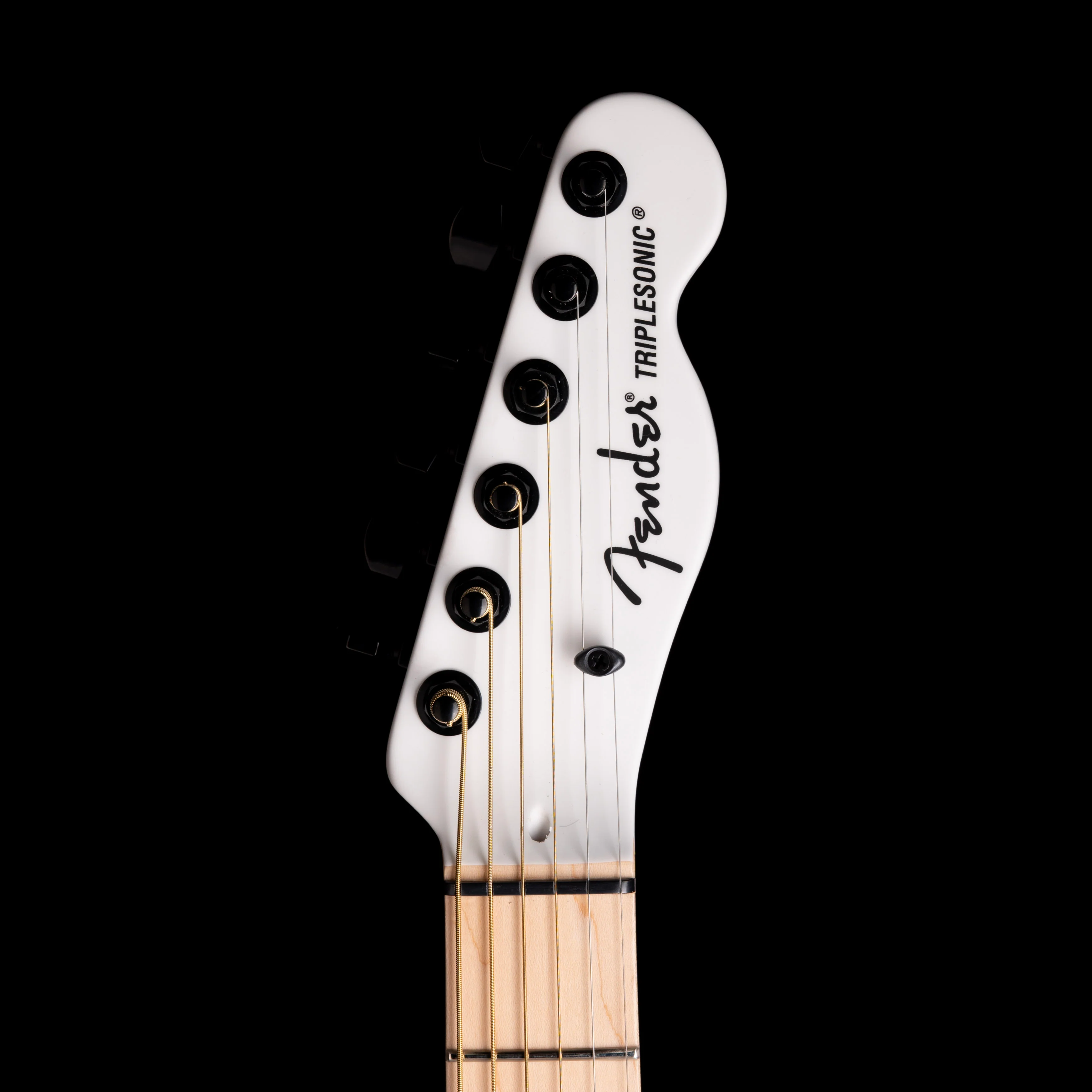 Pre Owned Fender Jack White Triplesonic Acoustasonic Telecaster Satin Arctic White with Black Top With OHSC - Image 8
