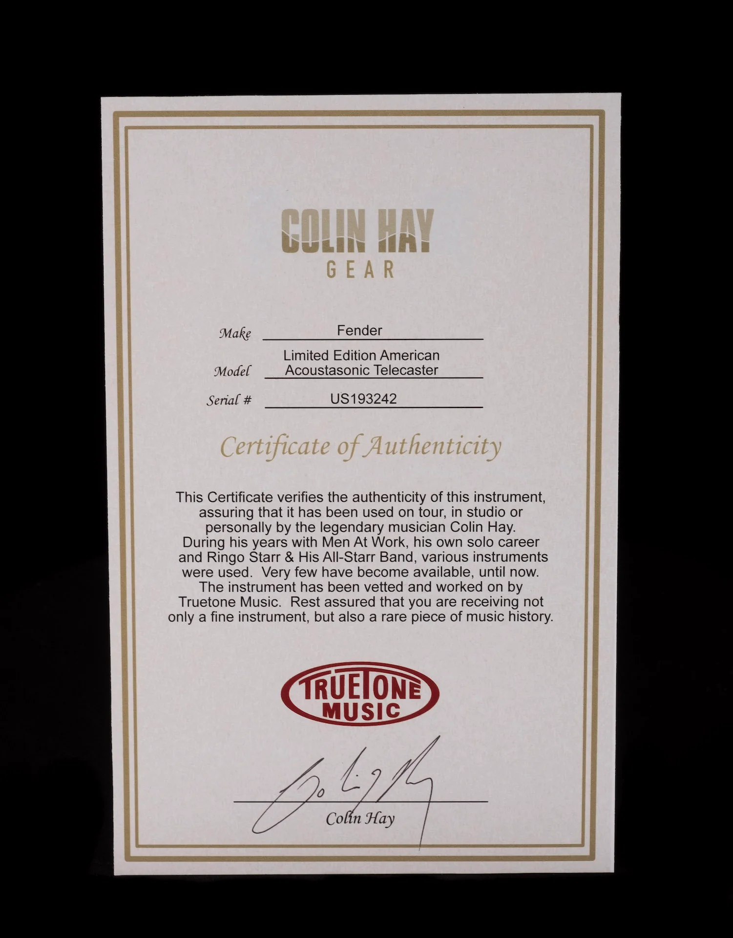 Pre Owned Fender Limited Edition Exotic Acoustasonic Telecaster Cocobolo With OHSC - Colin Hay Gear - Image 17