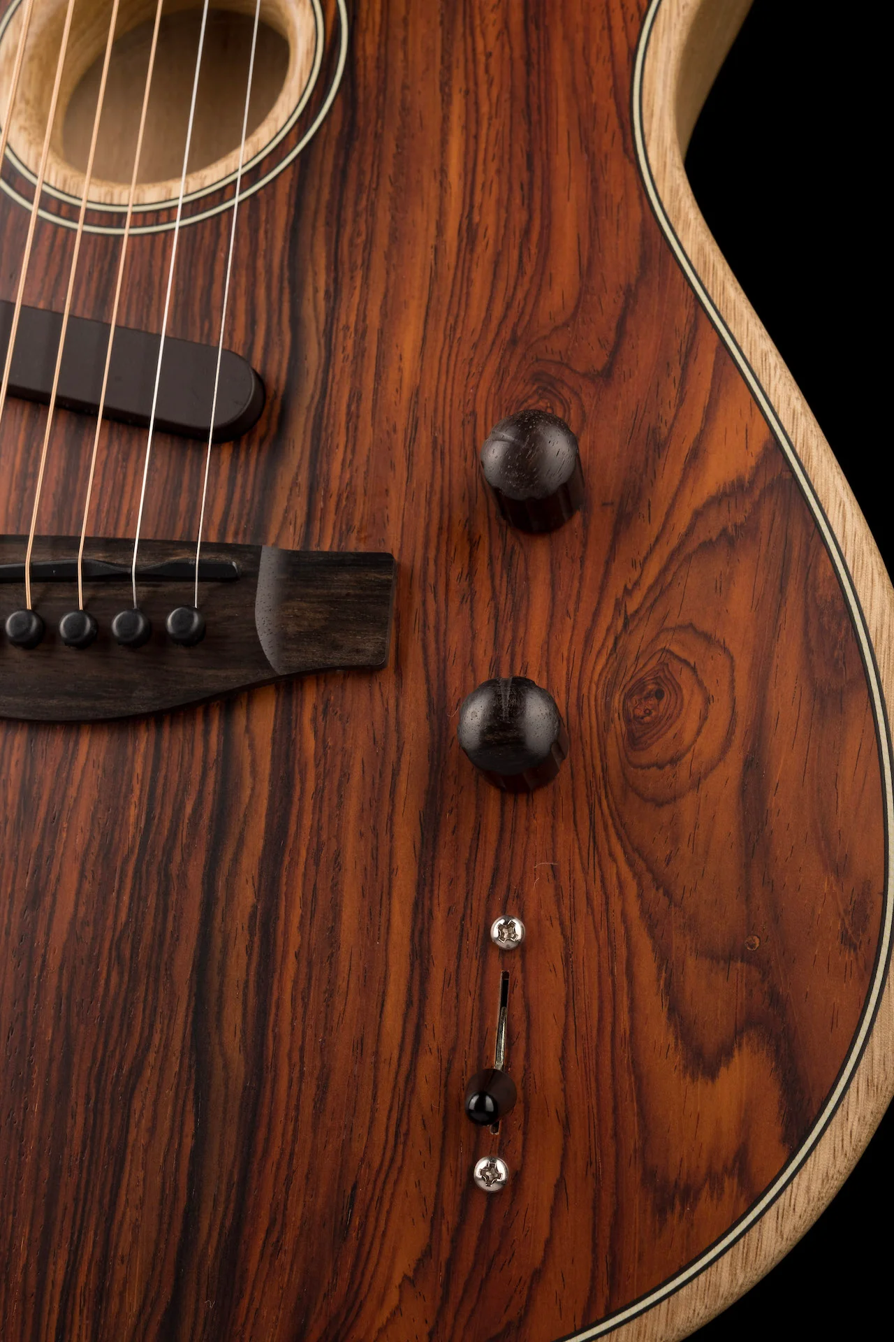 Pre Owned Fender Limited Edition Exotic Acoustasonic Telecaster Cocobolo With OHSC - Colin Hay Gear - Image 8