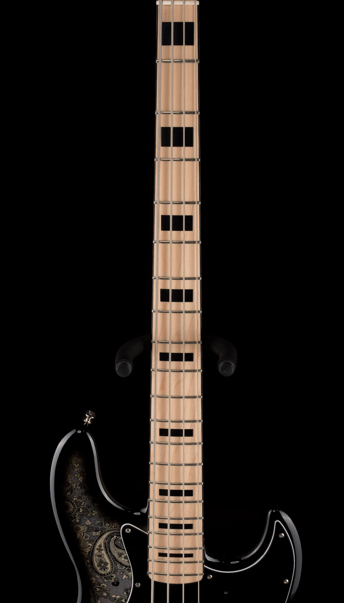 Pre Owned 2019 Fender Limited Edition Black Paisley Jazz Bass w/ Gig Bag Made in Japan - Image 10
