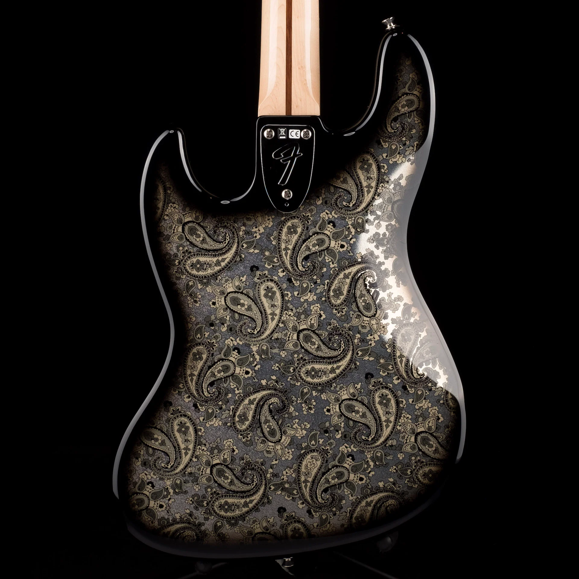 Pre Owned 2019 Fender Limited Edition Black Paisley Jazz Bass w/ Gig Bag Made in Japan - Image 11