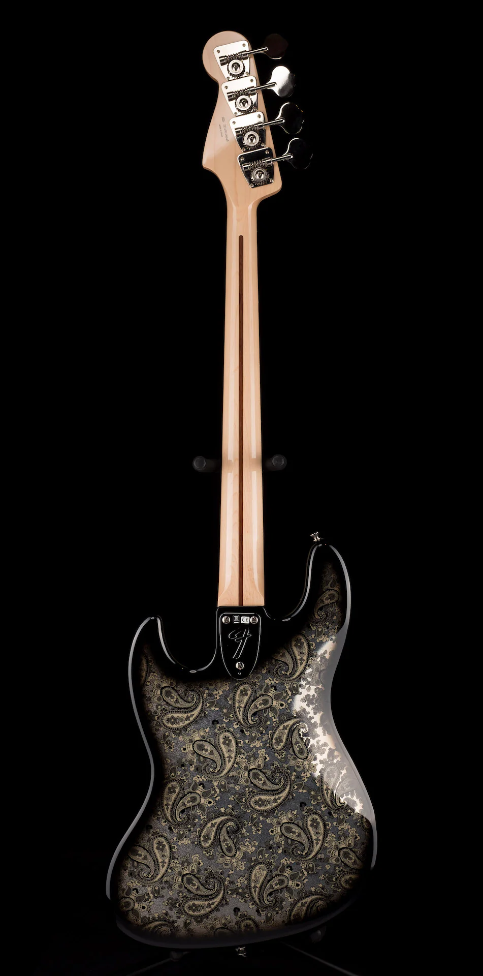 Pre Owned 2019 Fender Limited Edition Black Paisley Jazz Bass w/ Gig Bag Made in Japan - Image 12