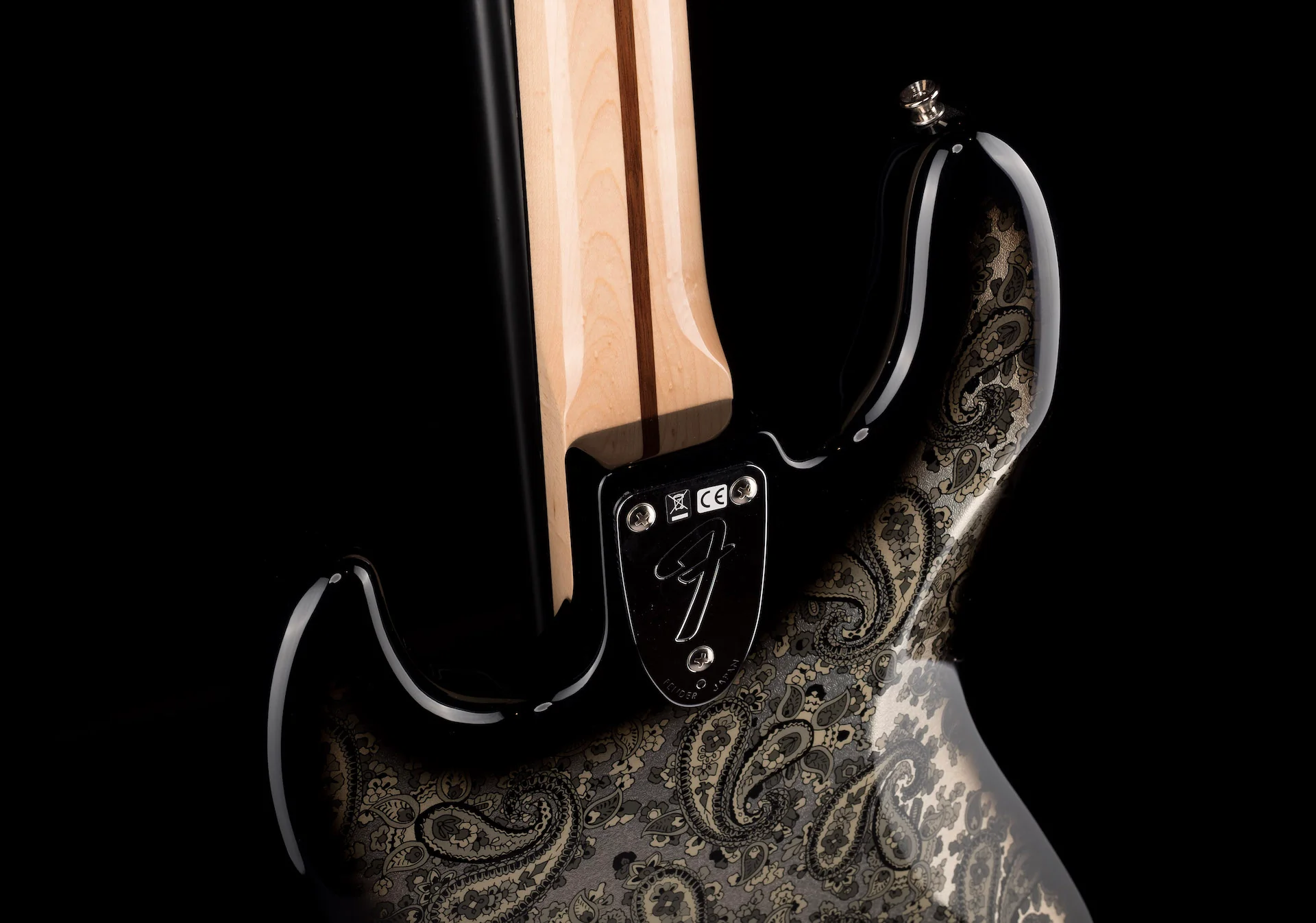 Pre Owned 2019 Fender Limited Edition Black Paisley Jazz Bass w/ Gig Bag Made in Japan - Image 13