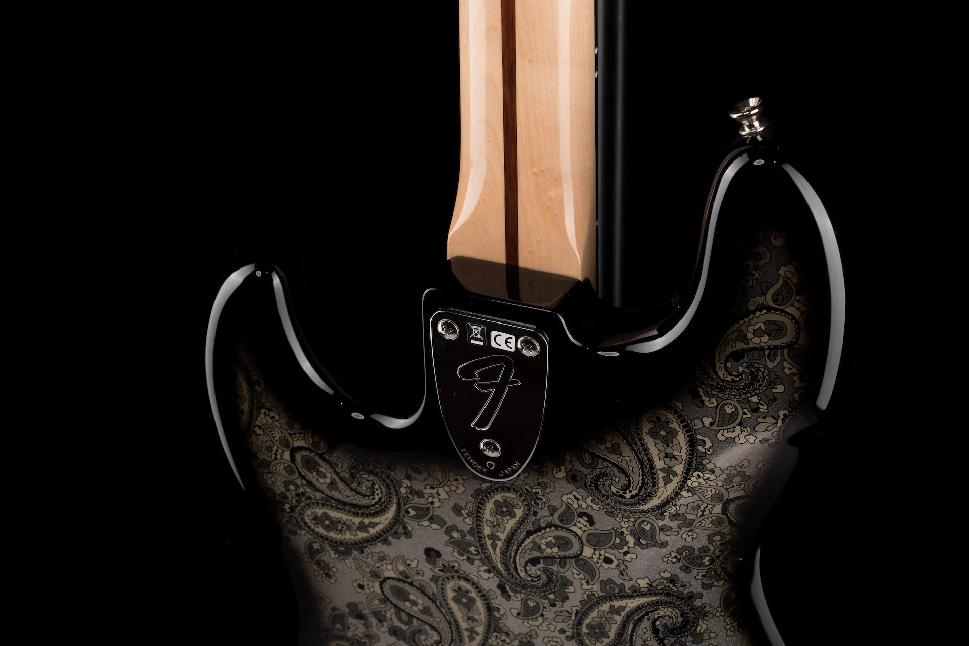 Pre Owned 2019 Fender Limited Edition Black Paisley Jazz Bass w/ Gig Bag Made in Japan - Image 14