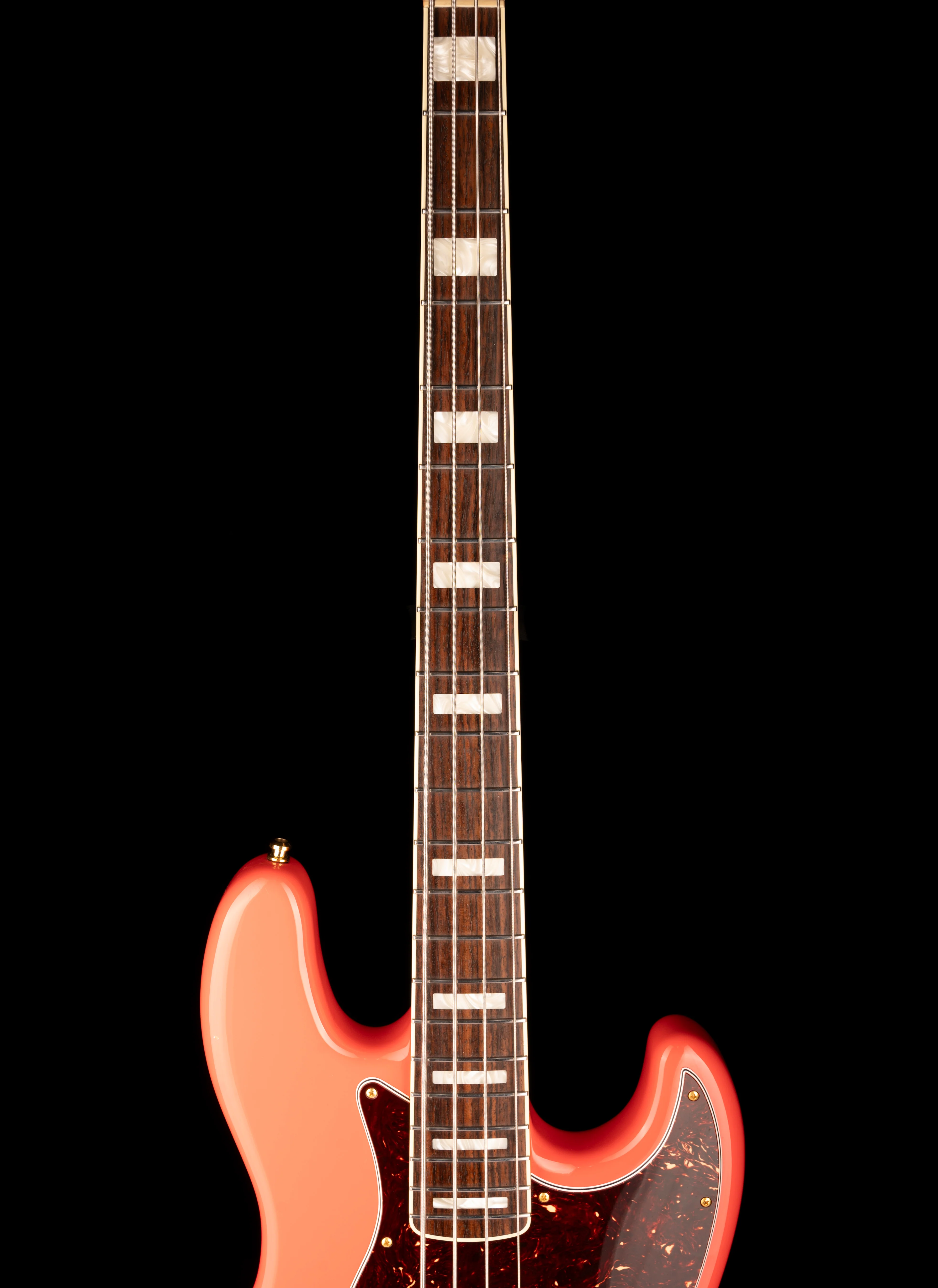 Pre Owned Fender Parts Jazz Bass Fiesta Red With Gold Hardware With Case - Image 12