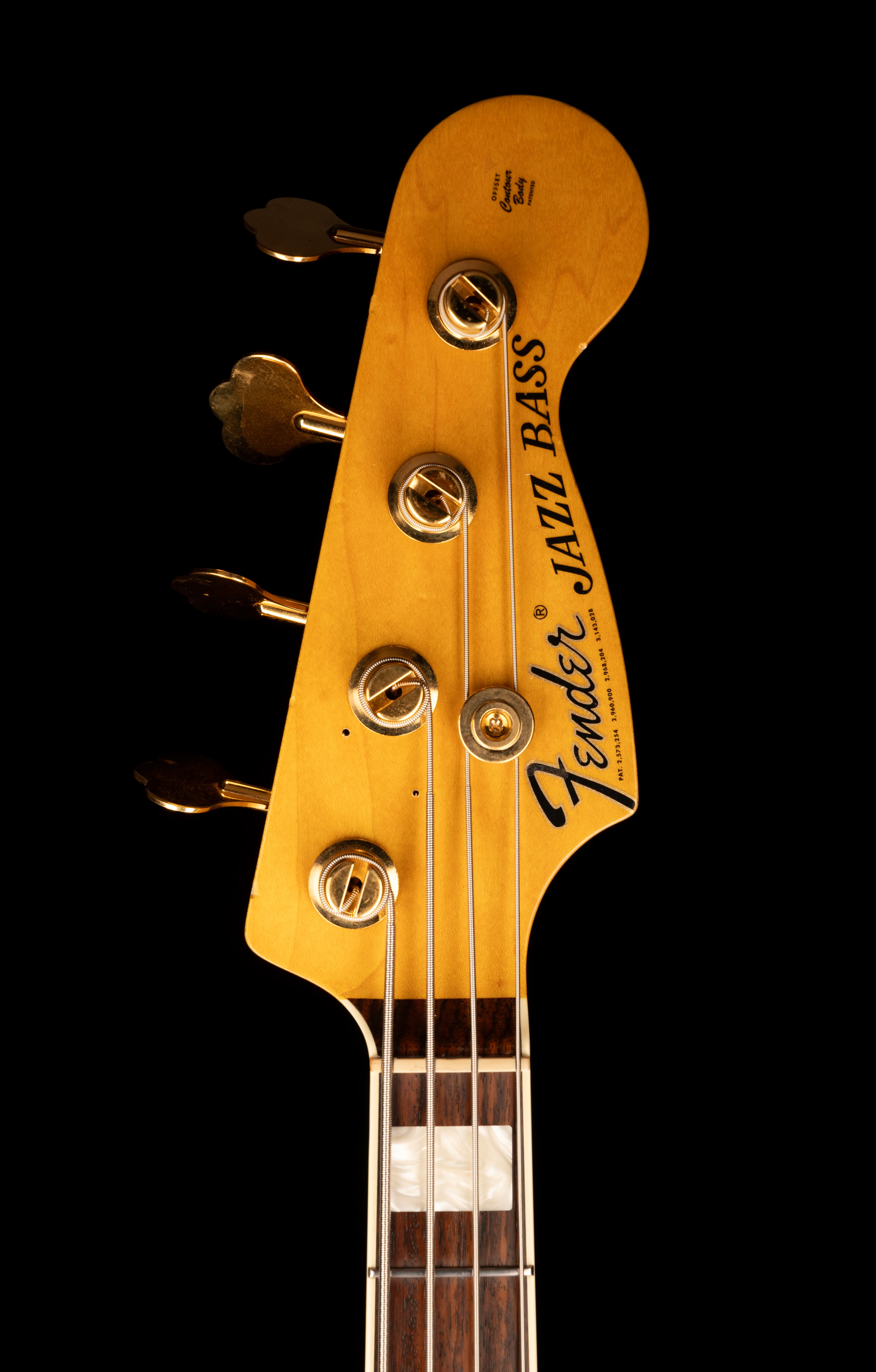 Pre Owned Fender Parts Jazz Bass Fiesta Red With Gold Hardware With Case - Image 13