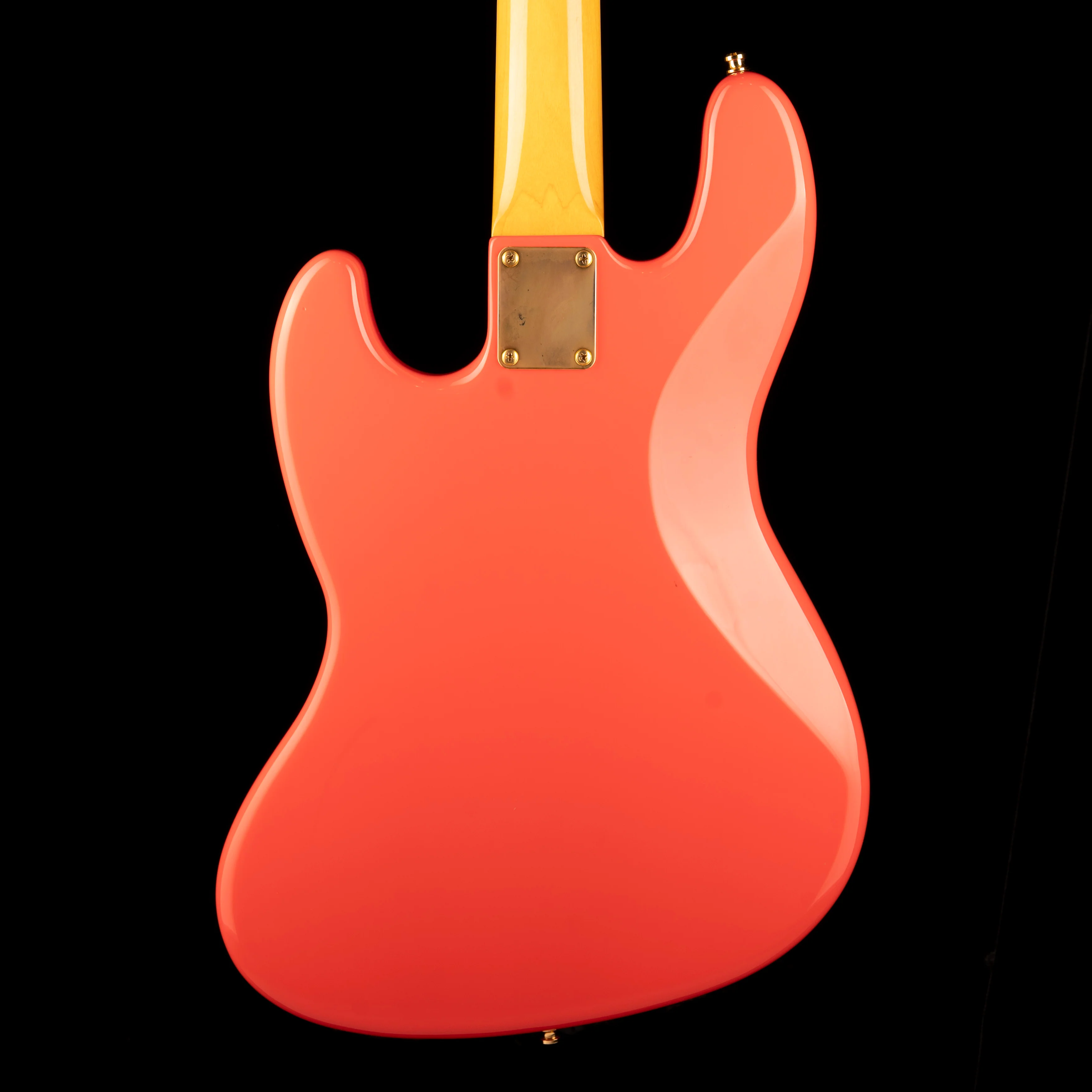 Pre Owned Fender Parts Jazz Bass Fiesta Red With Gold Hardware With Case - Image 14