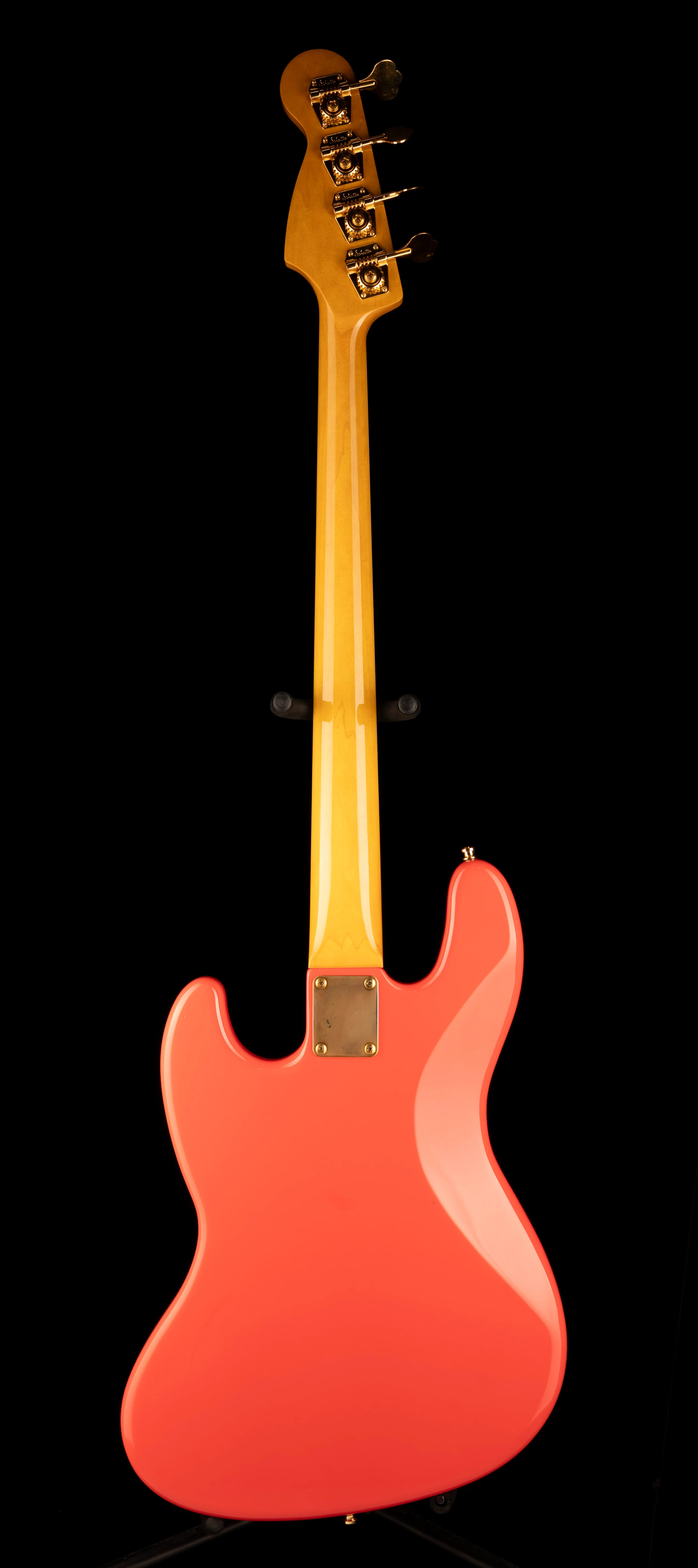Pre Owned Fender Parts Jazz Bass Fiesta Red With Gold Hardware With Case - Image 15