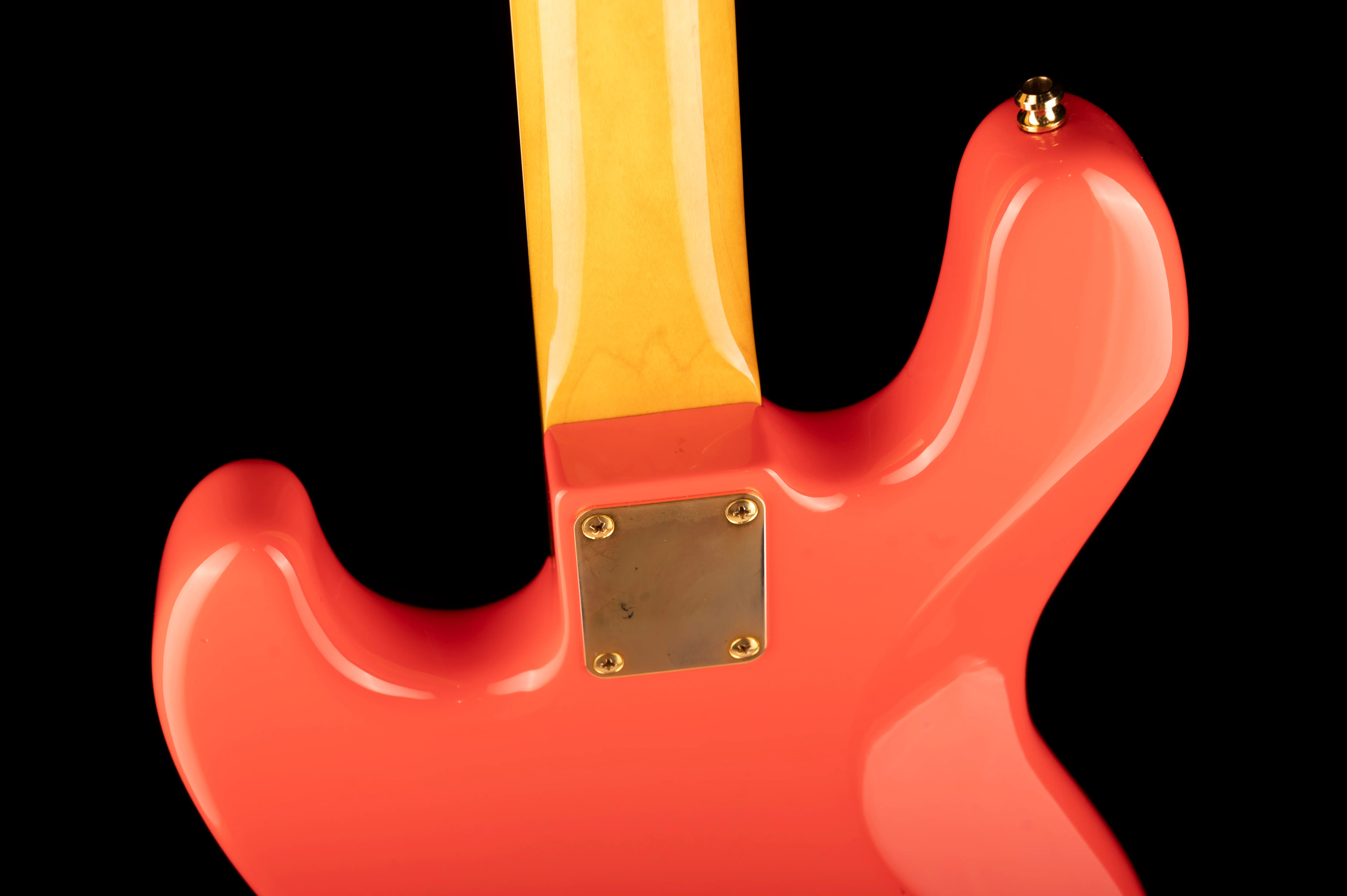 Pre Owned Fender Parts Jazz Bass Fiesta Red With Gold Hardware With Case - Image 16