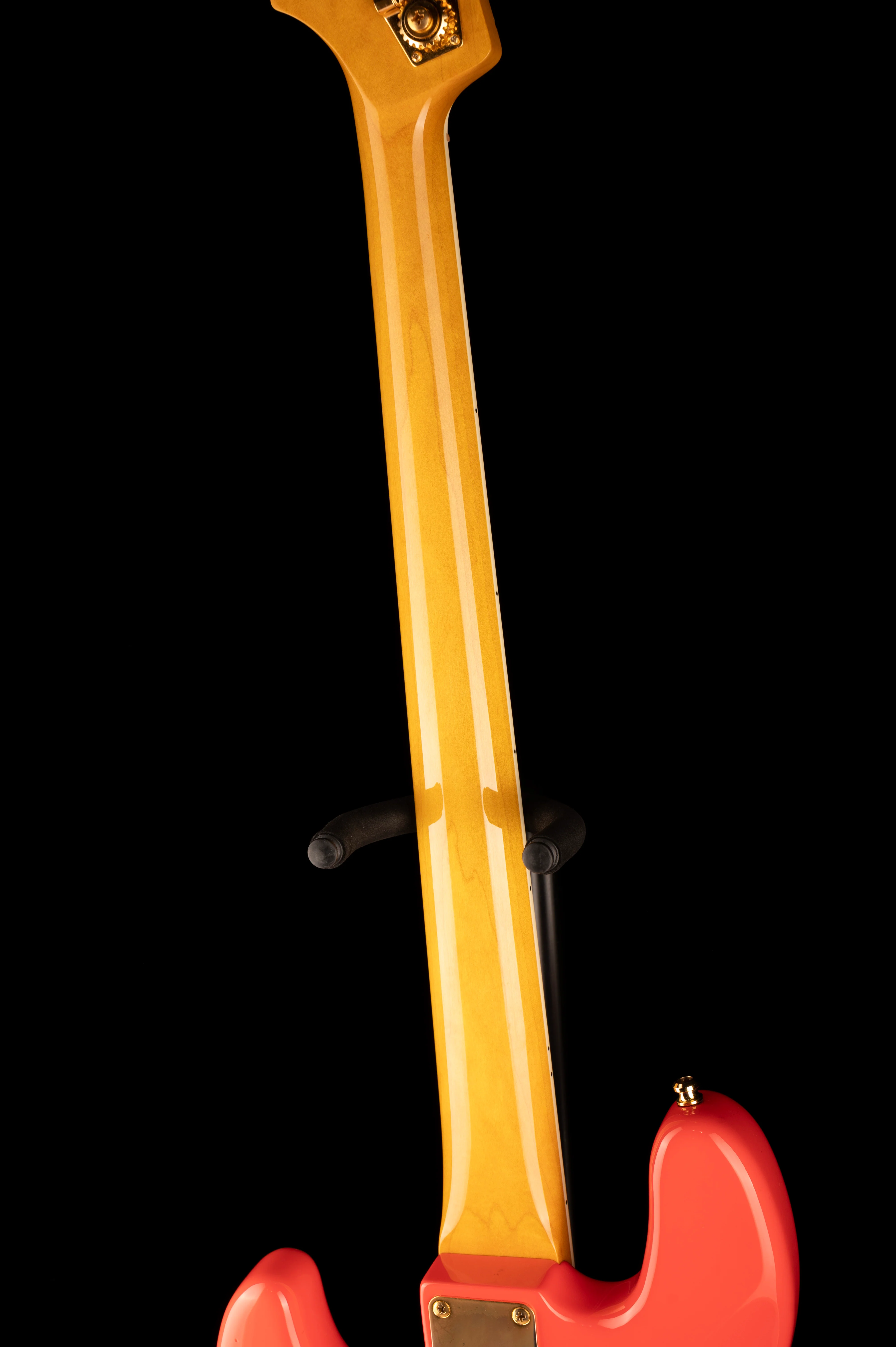 Pre Owned Fender Parts Jazz Bass Fiesta Red With Gold Hardware With Case - Image 17