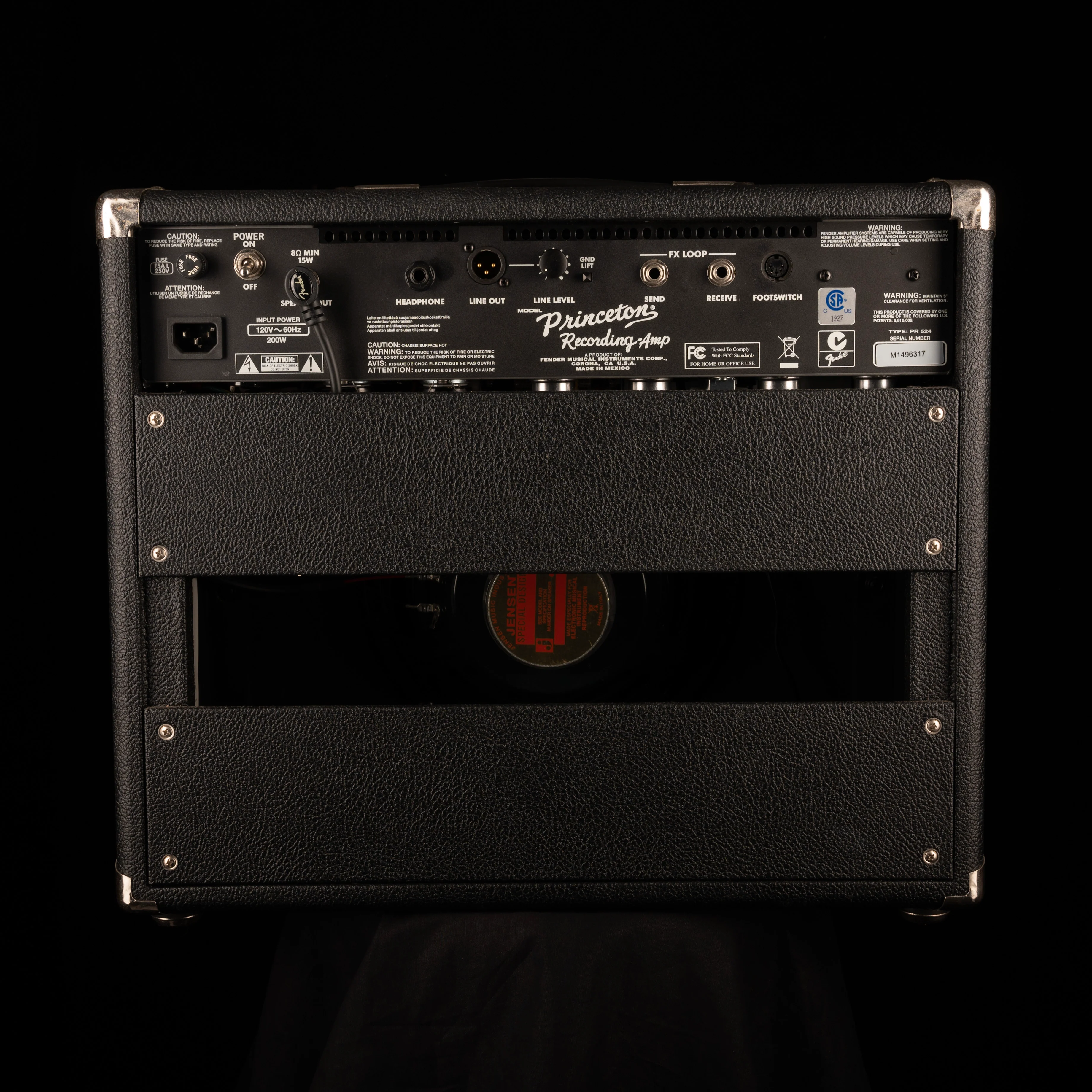 Pre Owned Fender Princeton Reverb Recording Guitar Amp Combo With Footswtich And Cover - Image 7