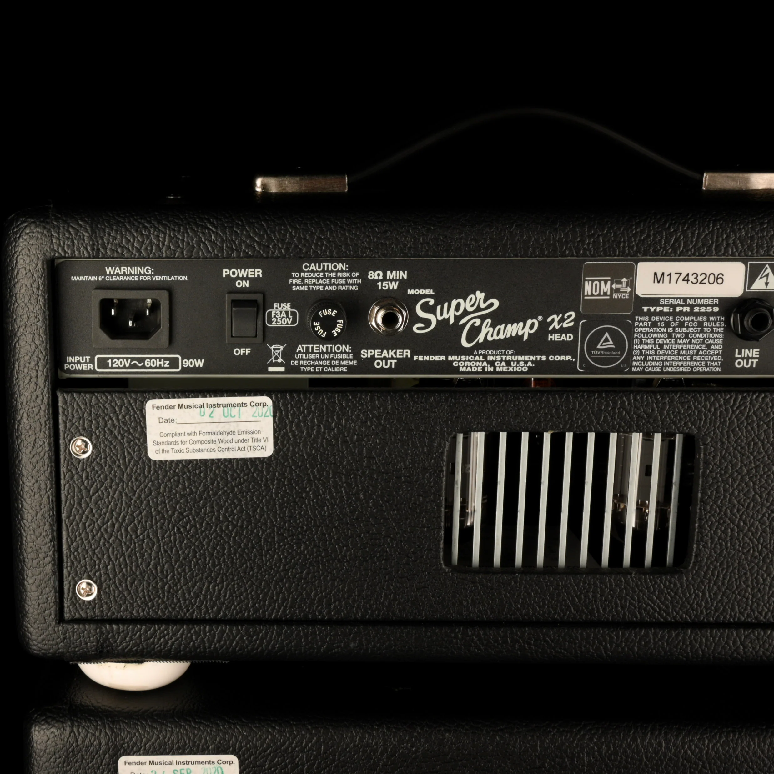 Pre Owned Fender Super Champ X2 Tube Guitar Amp Head - #M1743206 And Matching 1x12" Guitar Amp Cabinet - #M1742839 - Image 8